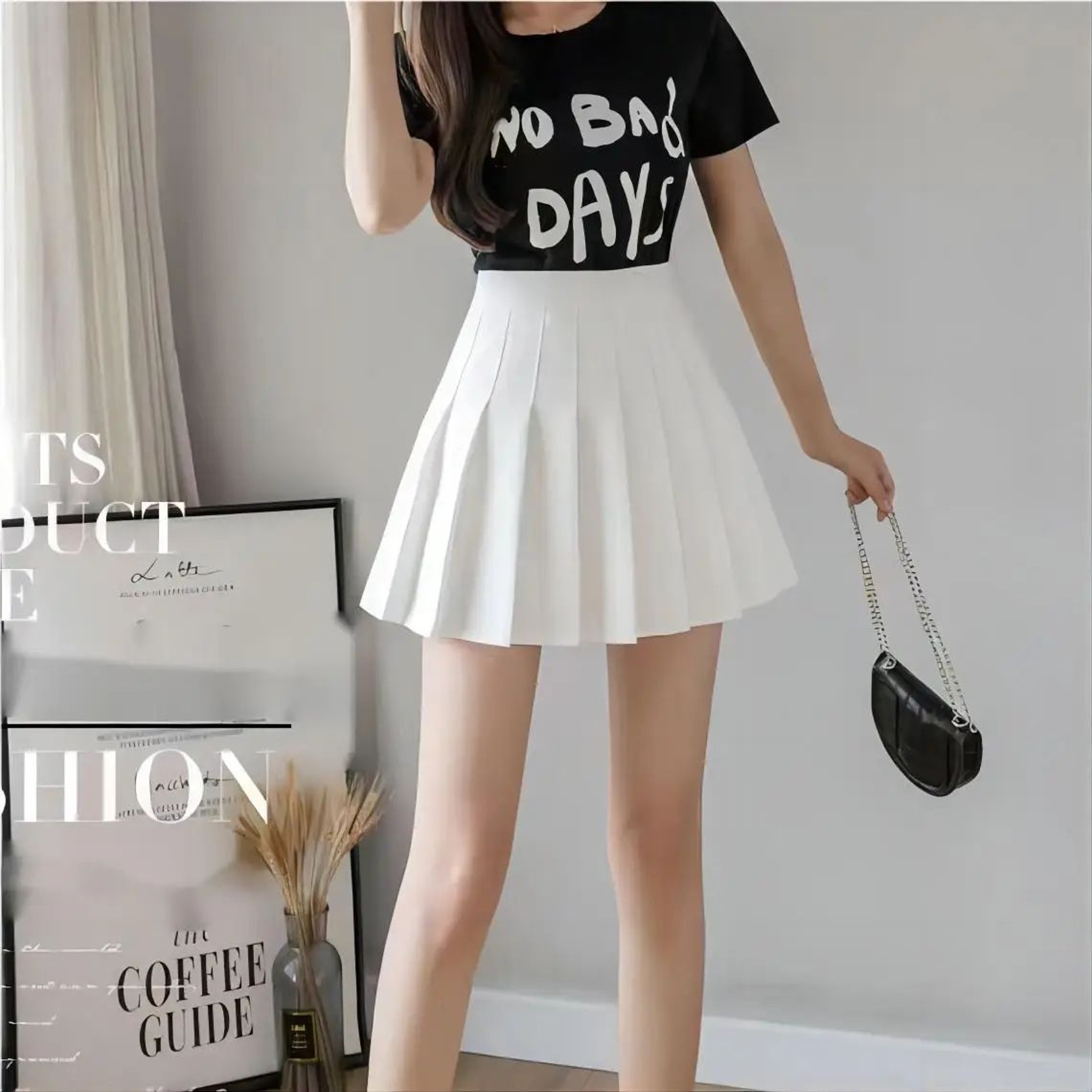 Womens High Waist Pleated Tennis Mini Skirt  Korean Style Vintage Summer Dance Skirt 19