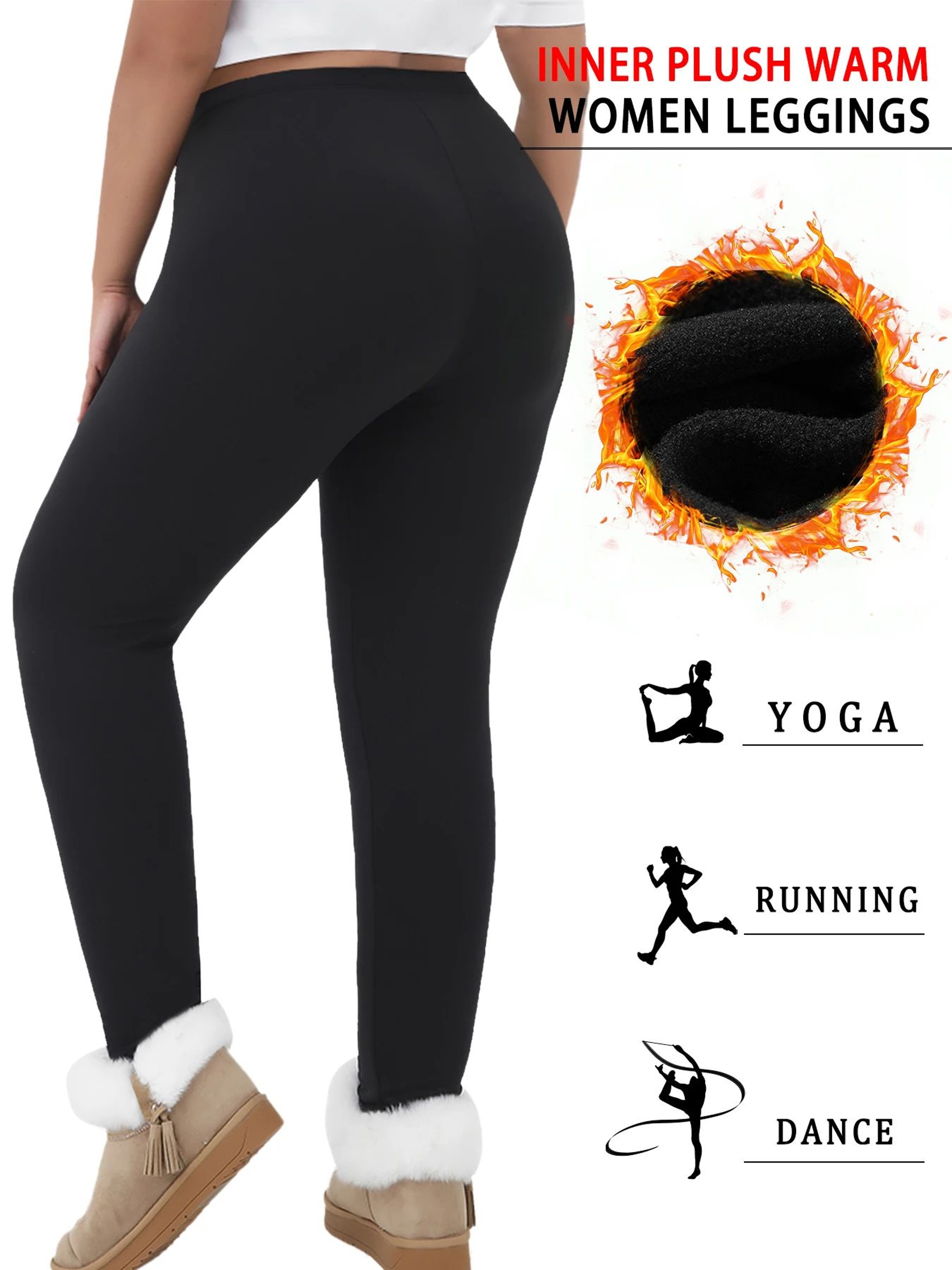 Plus Size Fleece Lined Thermal Leggings For Women  High Waisted Super Soft Stretch Winter Workout Y 0
