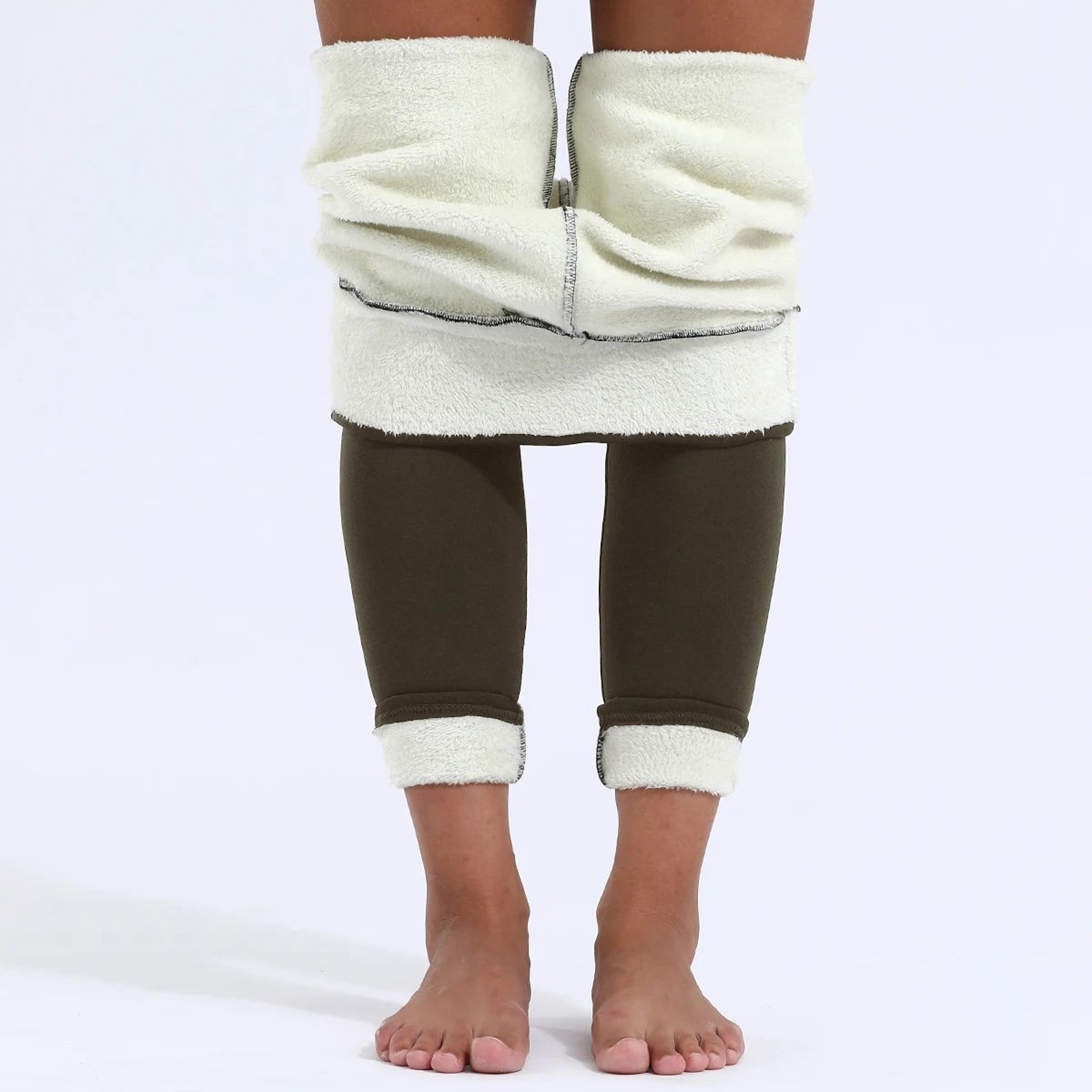 Womens HighWaist Plus Velvet Thermal Leggings  Thick Stretch Warm Winter Pants 2