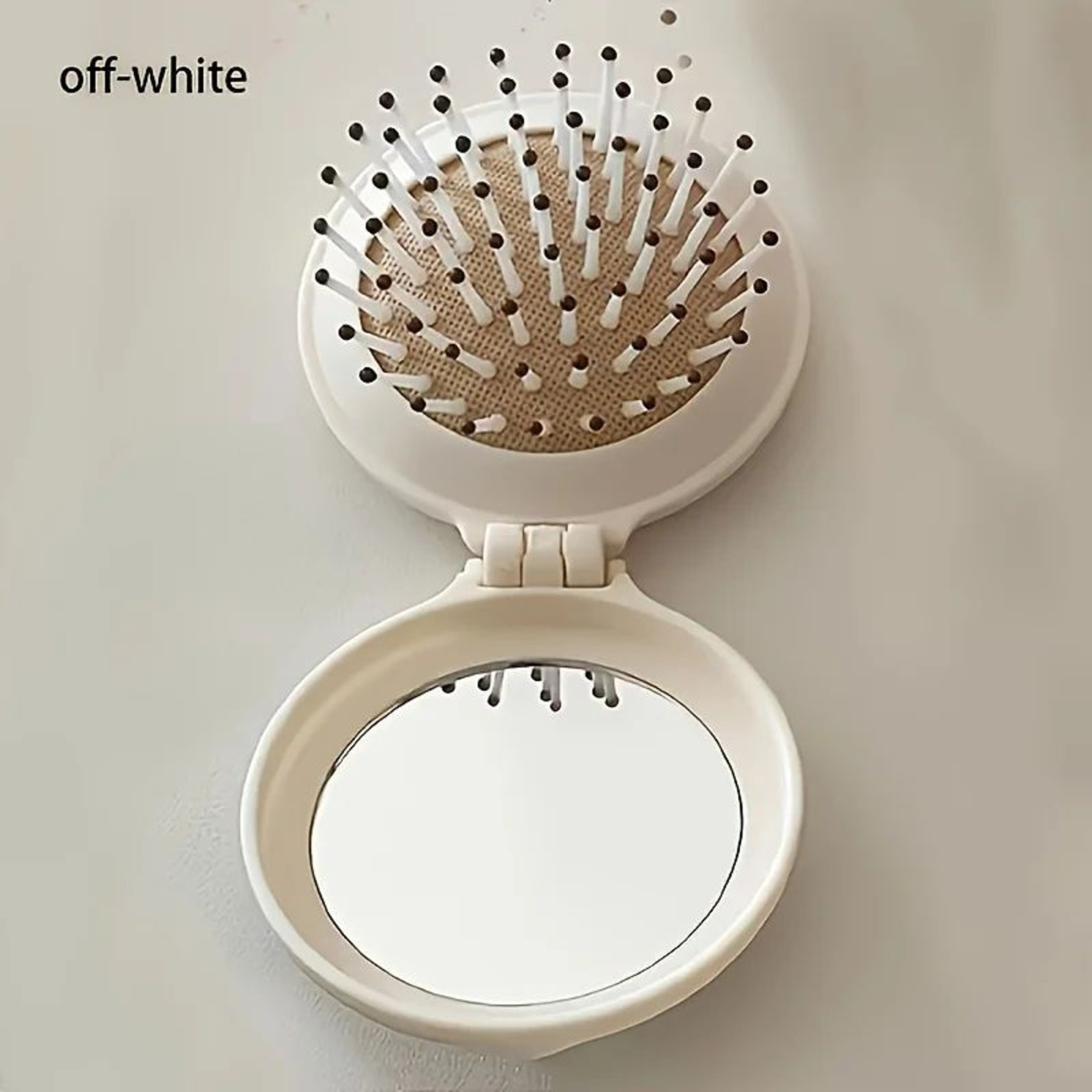Mini Folding Travel Hair Brush With Mirror  Portable Compact Dual Fold Styling Brush For Women 4