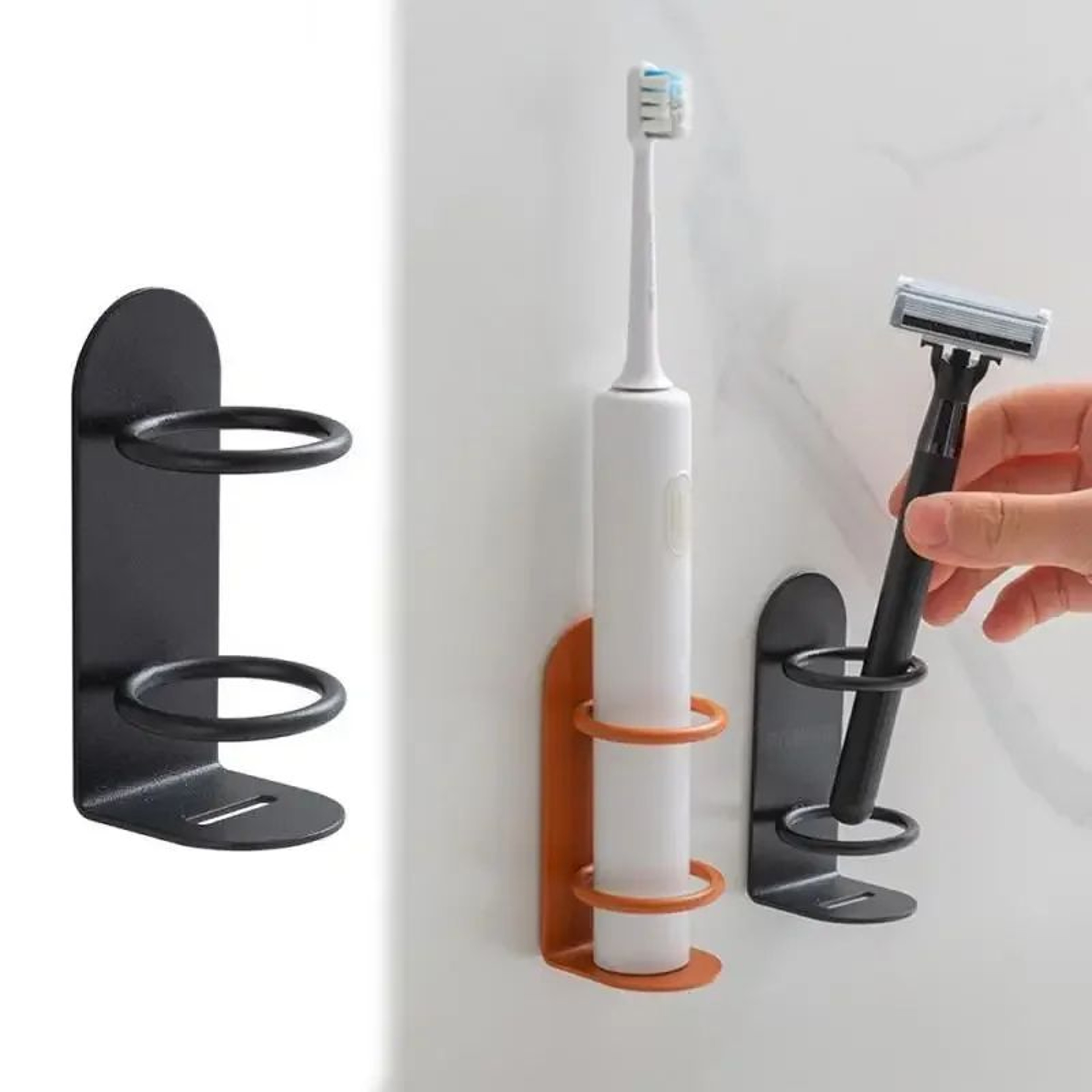 WallMounted Electric Toothbrush Holder Holder PunchFree Razor Holder Storage Shelf Toothbrush Organ 0
