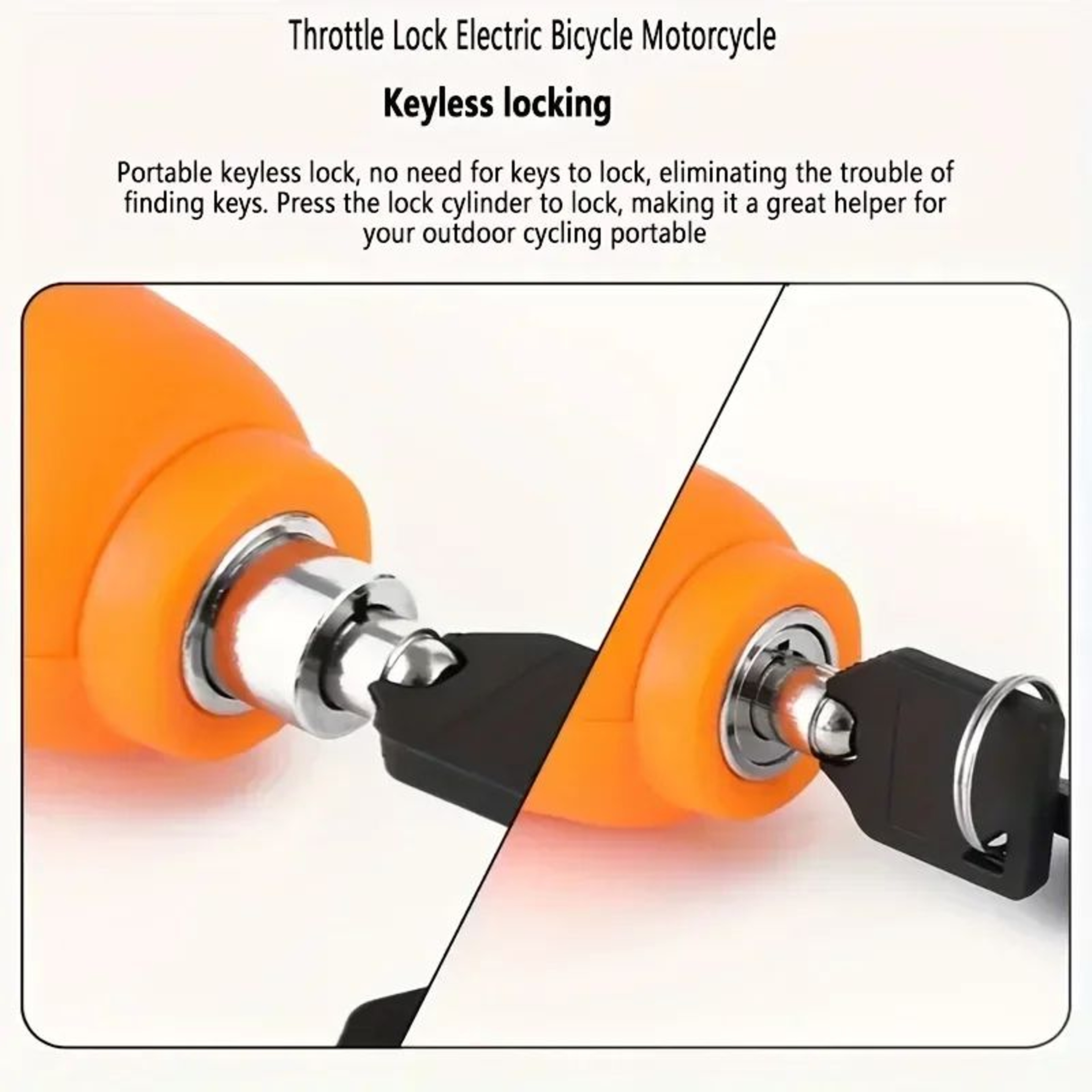 Mini Electric Bike AntiTheft Lock With Alarm Horn  Brake Handlebar Grip Throttle Lock For Scooter   3