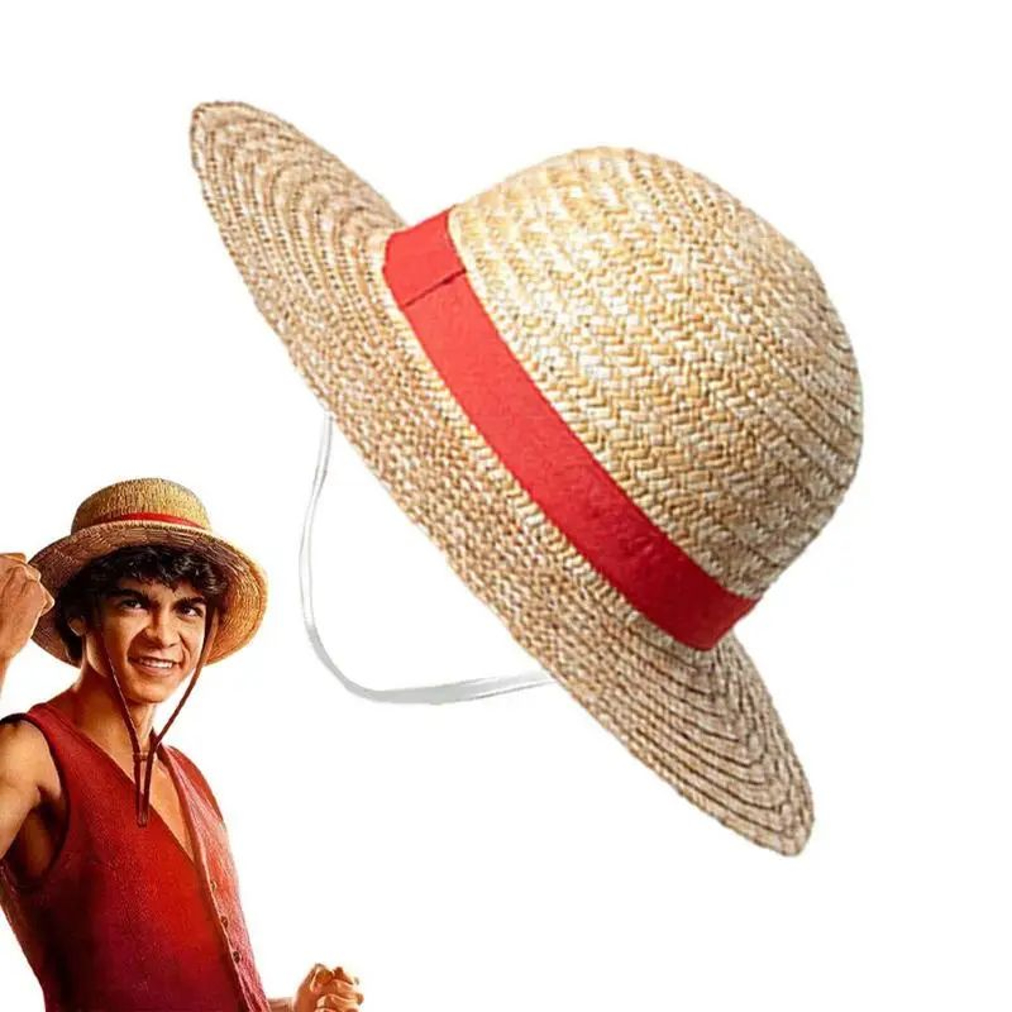 Anime Inspired Straw Hat With Chin Strap  Lightweight Sun Hat For Cosplay Beach  Outdoor Use 0