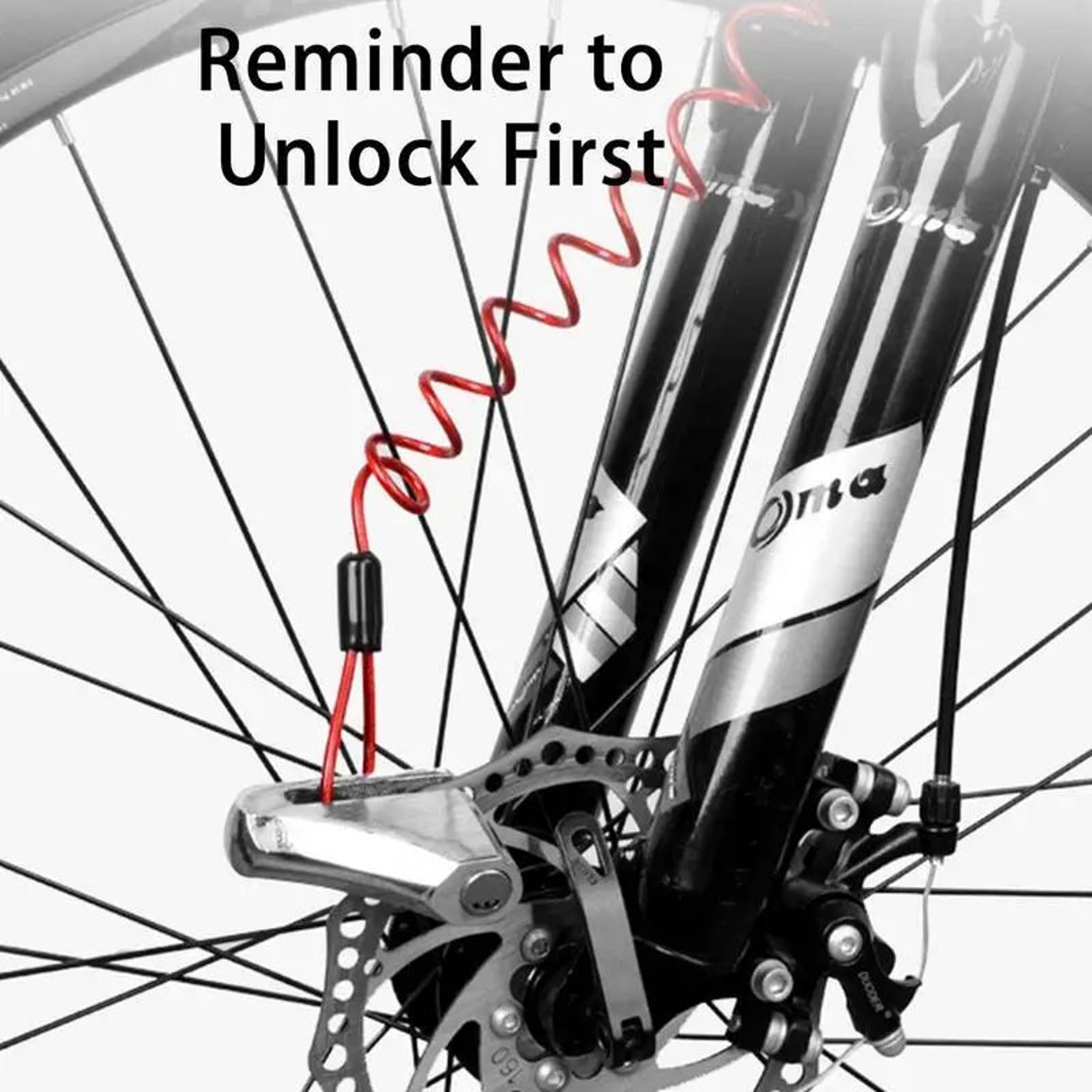 Motorcycle Disc Lock Reminder Cable  47in Steel Wire AntiTheft Coil With PVC Cover For Bikes  Scoot 3