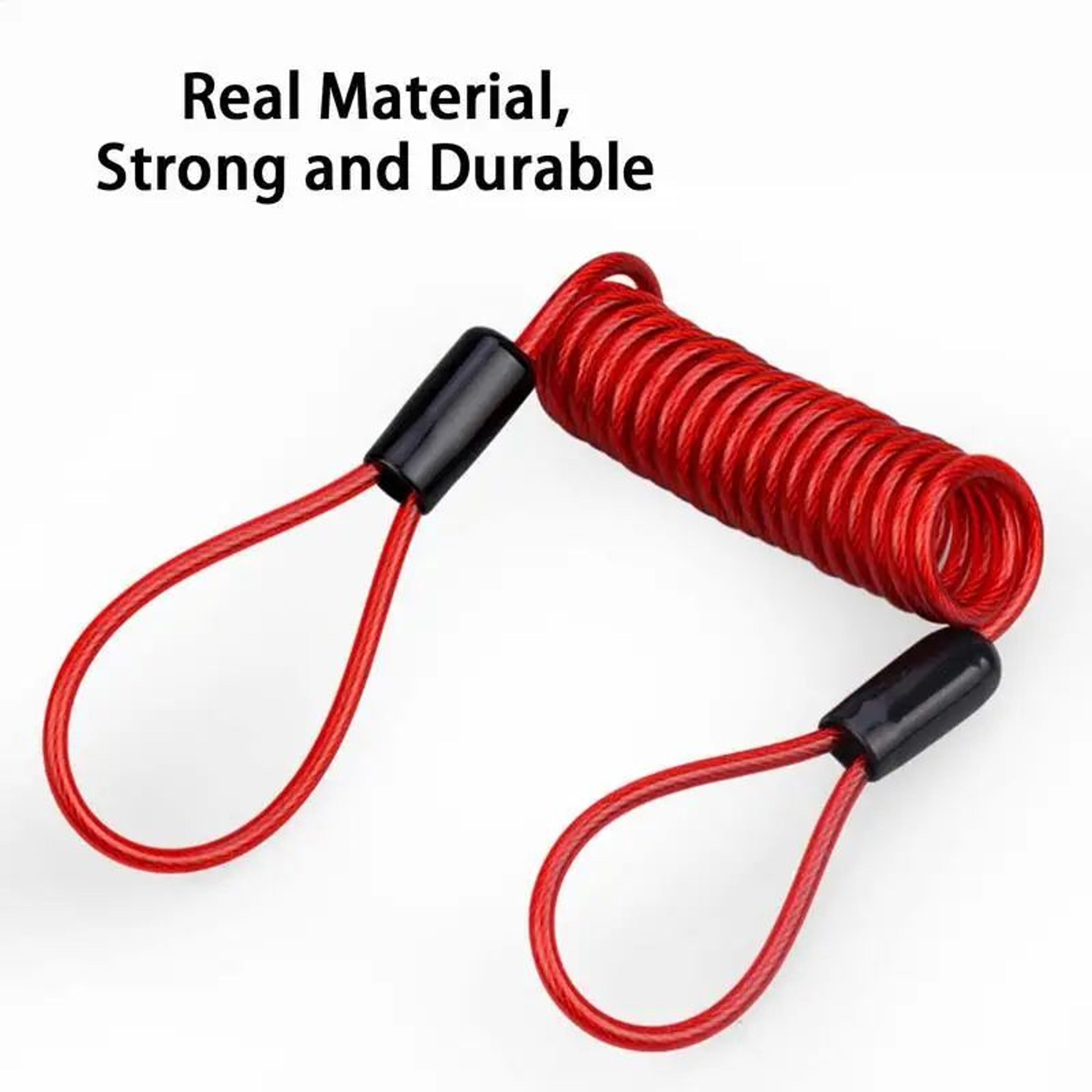 Motorcycle Disc Lock Reminder Cable  47in Steel Wire AntiTheft Coil With PVC Cover For Bikes  Scoot 4