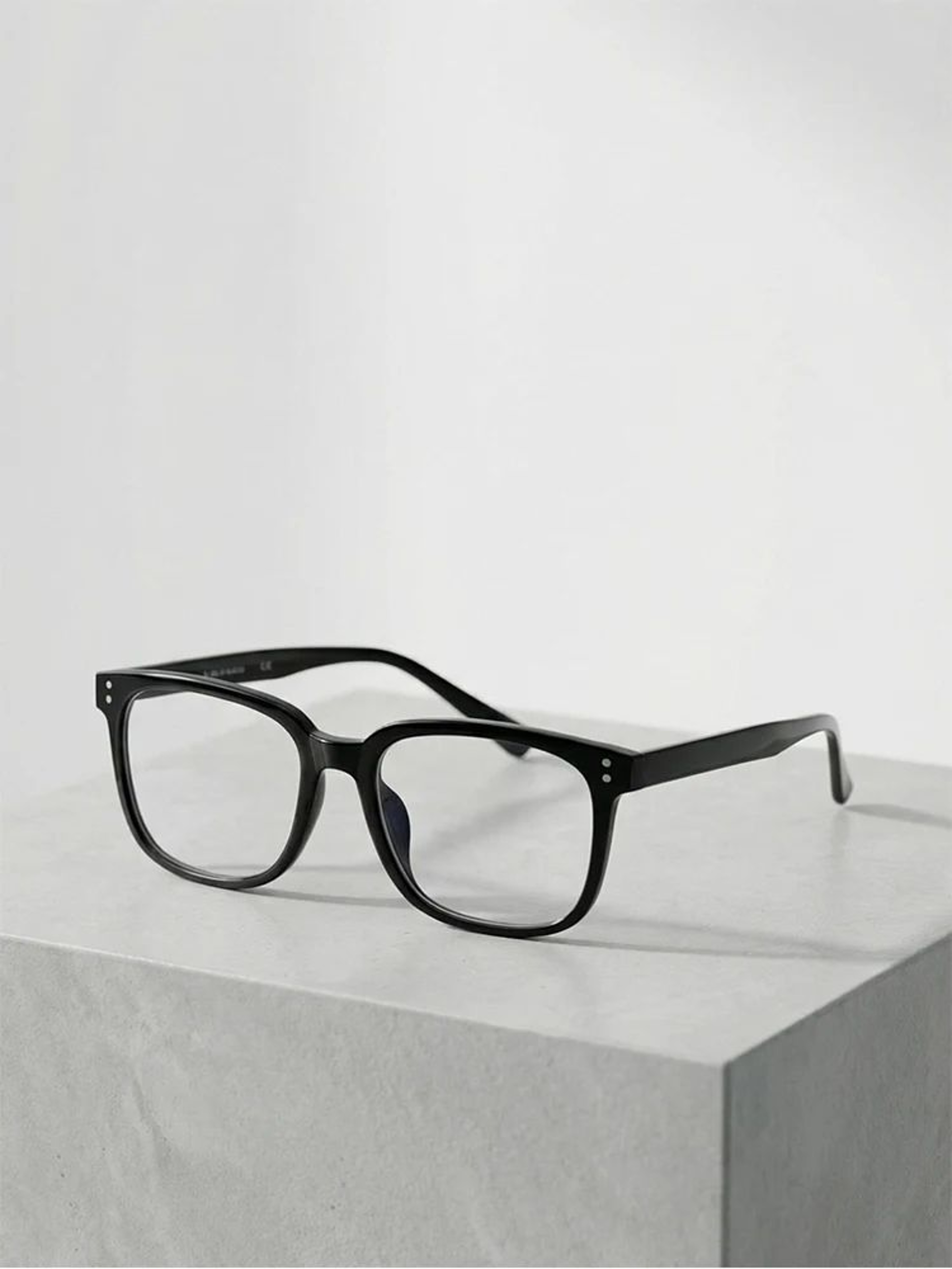 Unisex Transparent  Black Frame Glasses  Contemporary Campus Style FaceContouring Eyewear 6