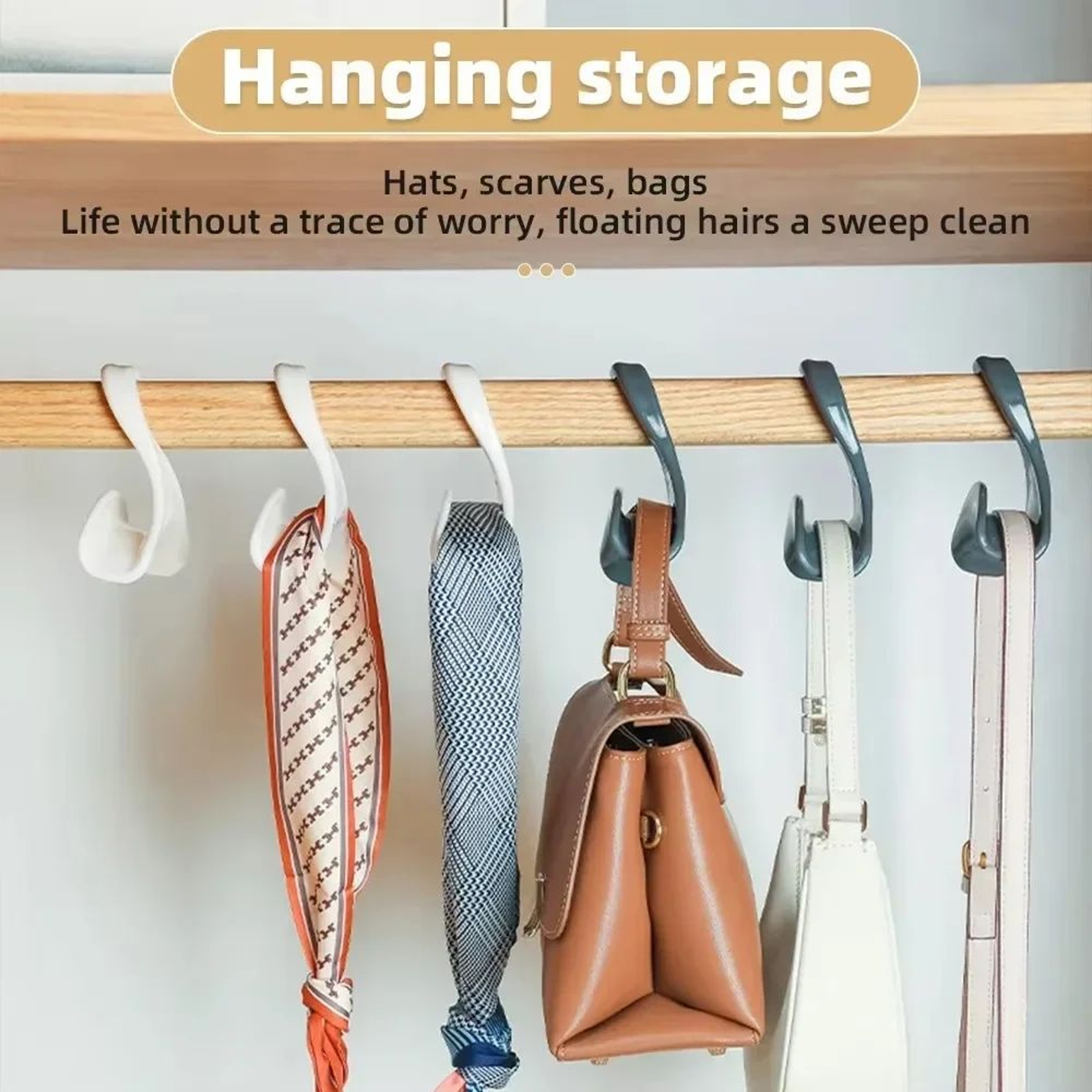 ClosetEase MultiPurpose Handbag Hanger Hook  SpaceSaving Wardrobe Organizer For Bags Hats  Scarves 2