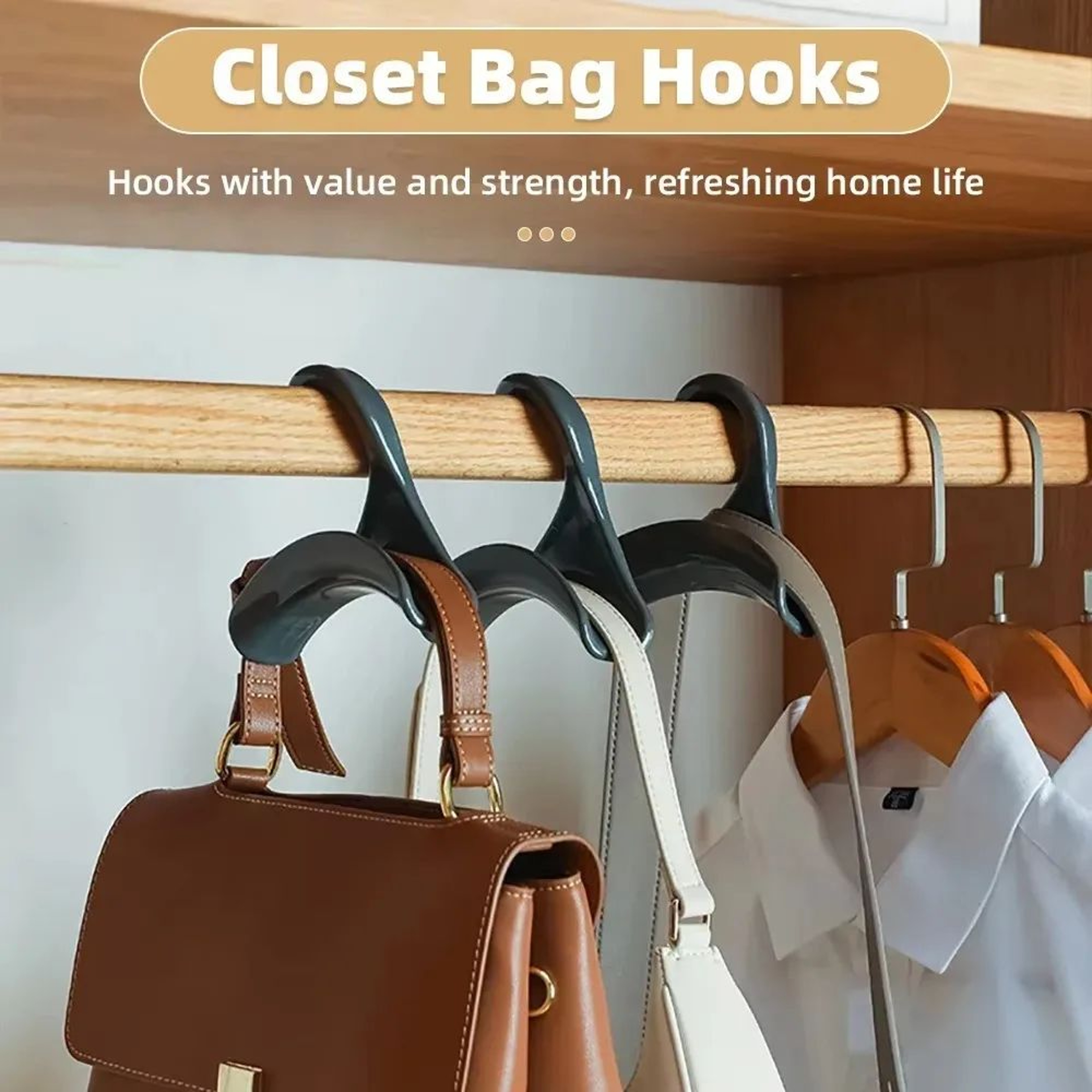 ClosetEase MultiPurpose Handbag Hanger Hook  SpaceSaving Wardrobe Organizer For Bags Hats  Scarves 1