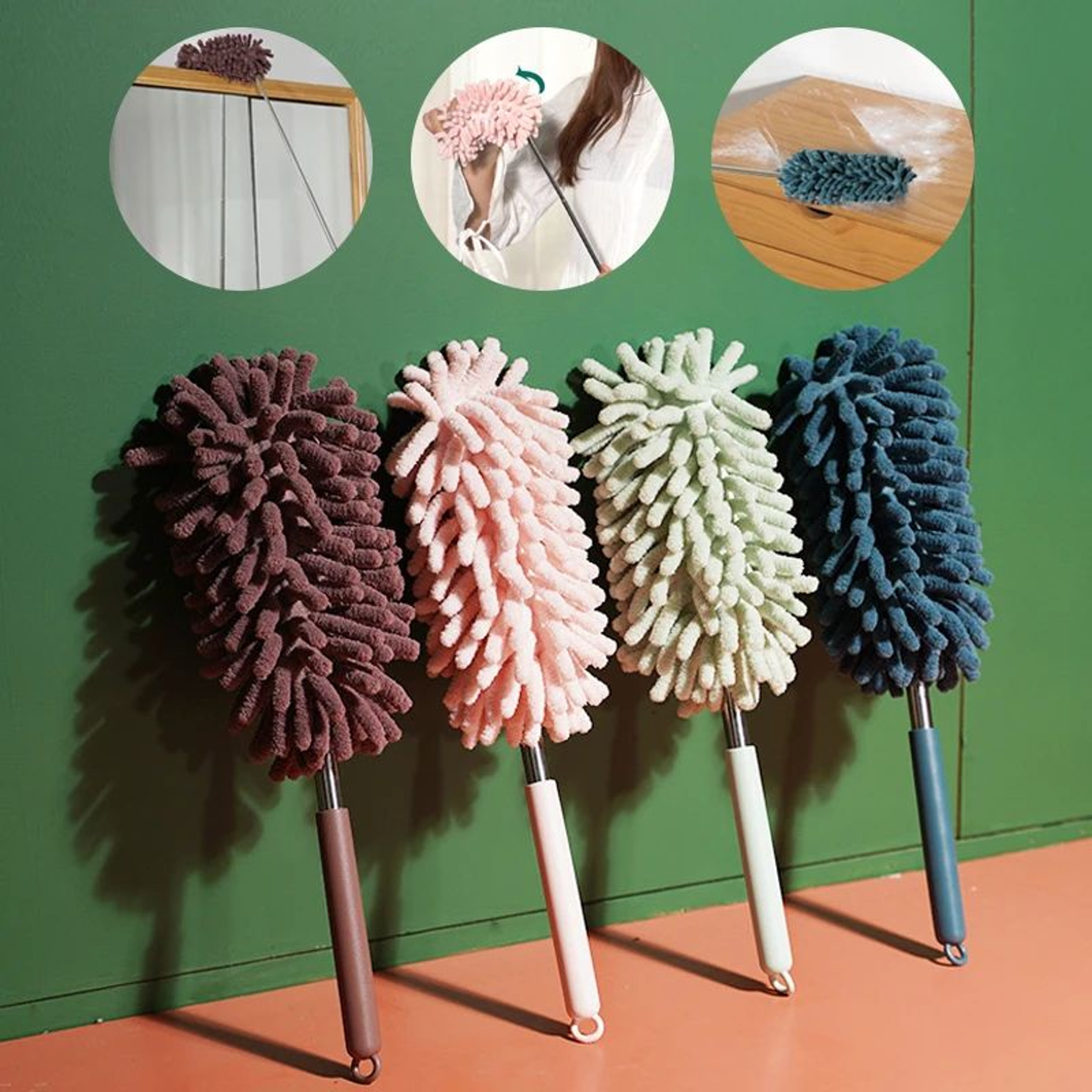 Telescopic Flexible Duster Brush  Extendable Stainless Steel Dust Cleaner For Home  Car Interior 3