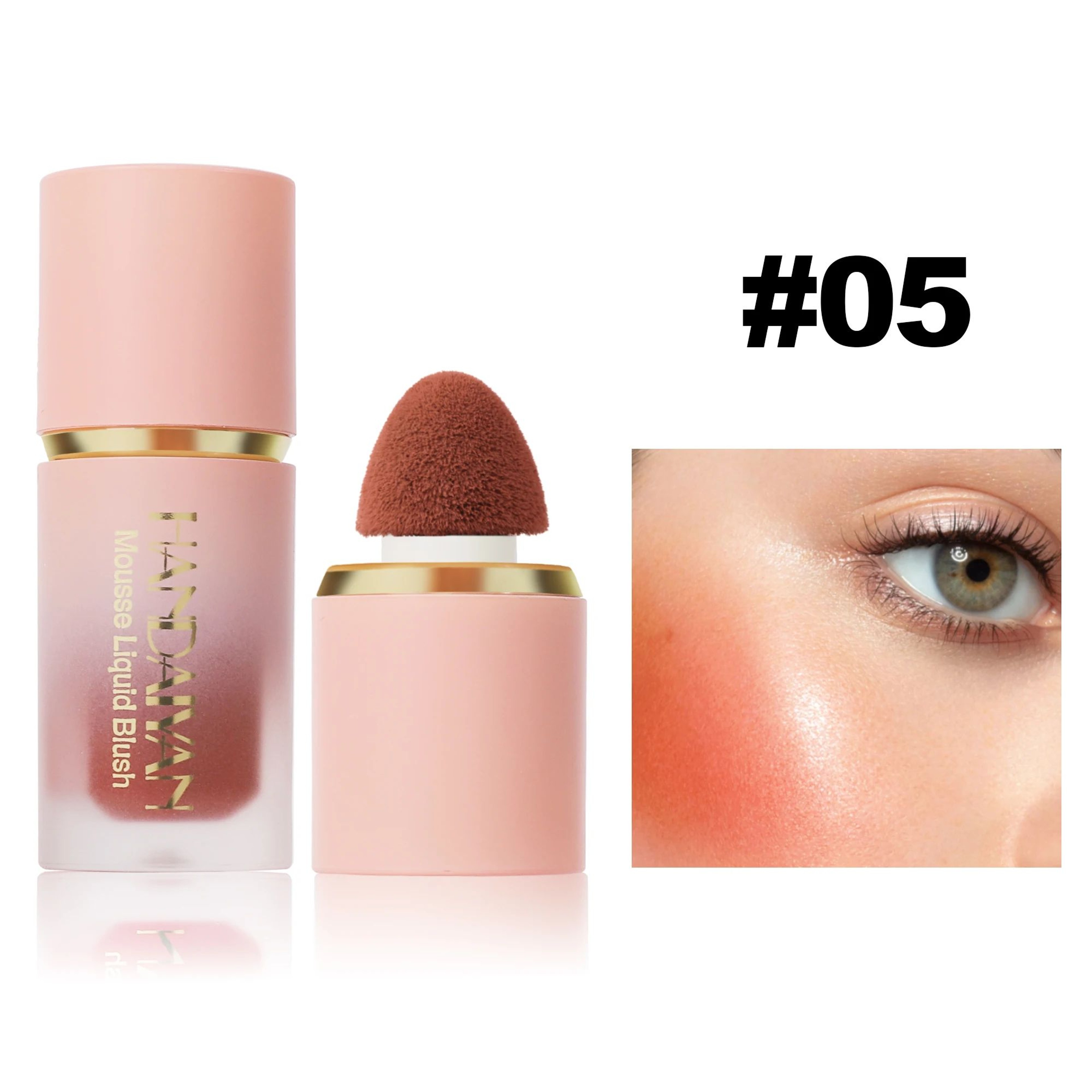 VelvetGlow 6Color Matte Liquid Blush  LongLasting Waterproof Cheek Tint With BuiltIn Sponge Applica 10