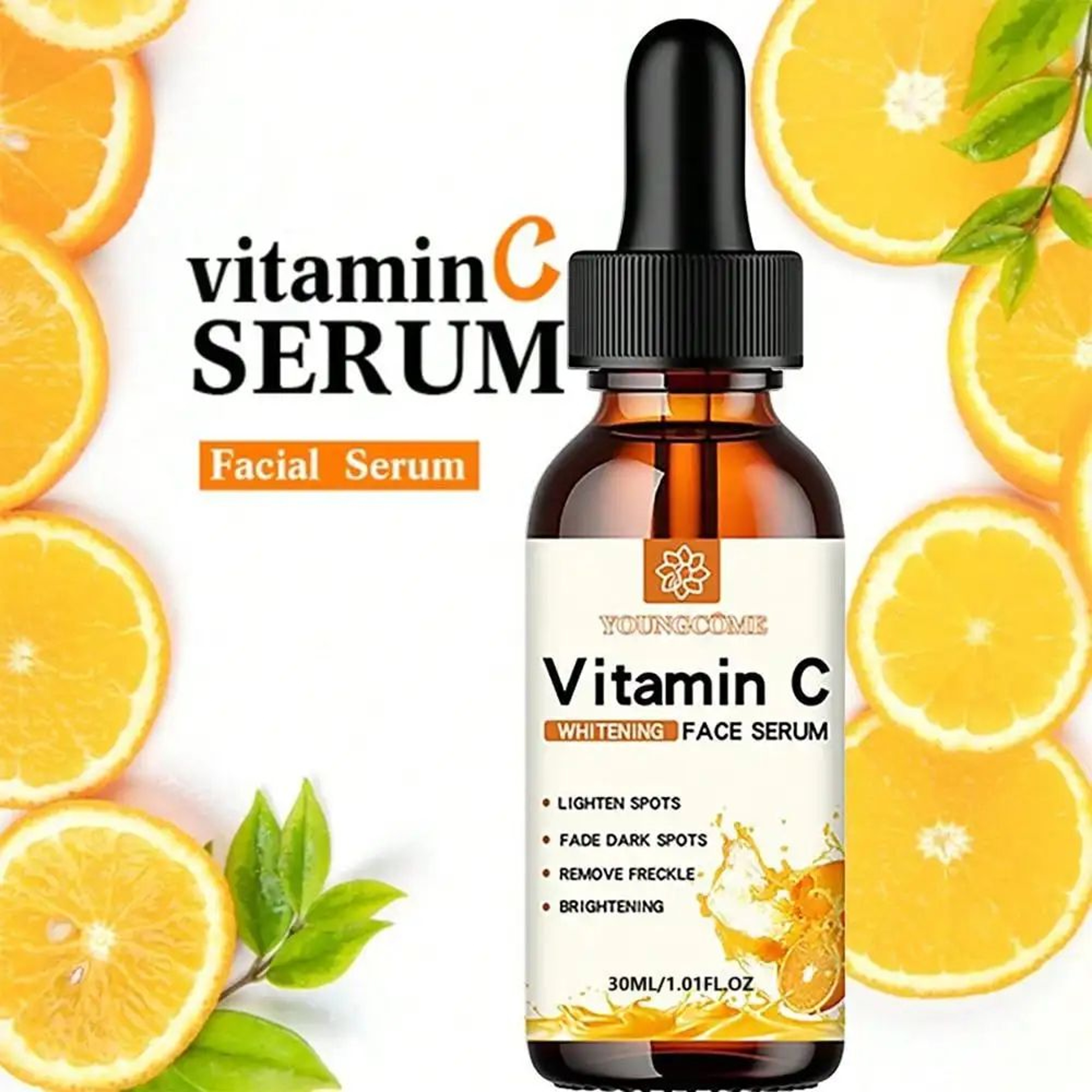 RadiantGlow Vitamin C Facial Essence  Brightening Hyaluronic Acid Serum For Dark Spots AntiAging  D 5