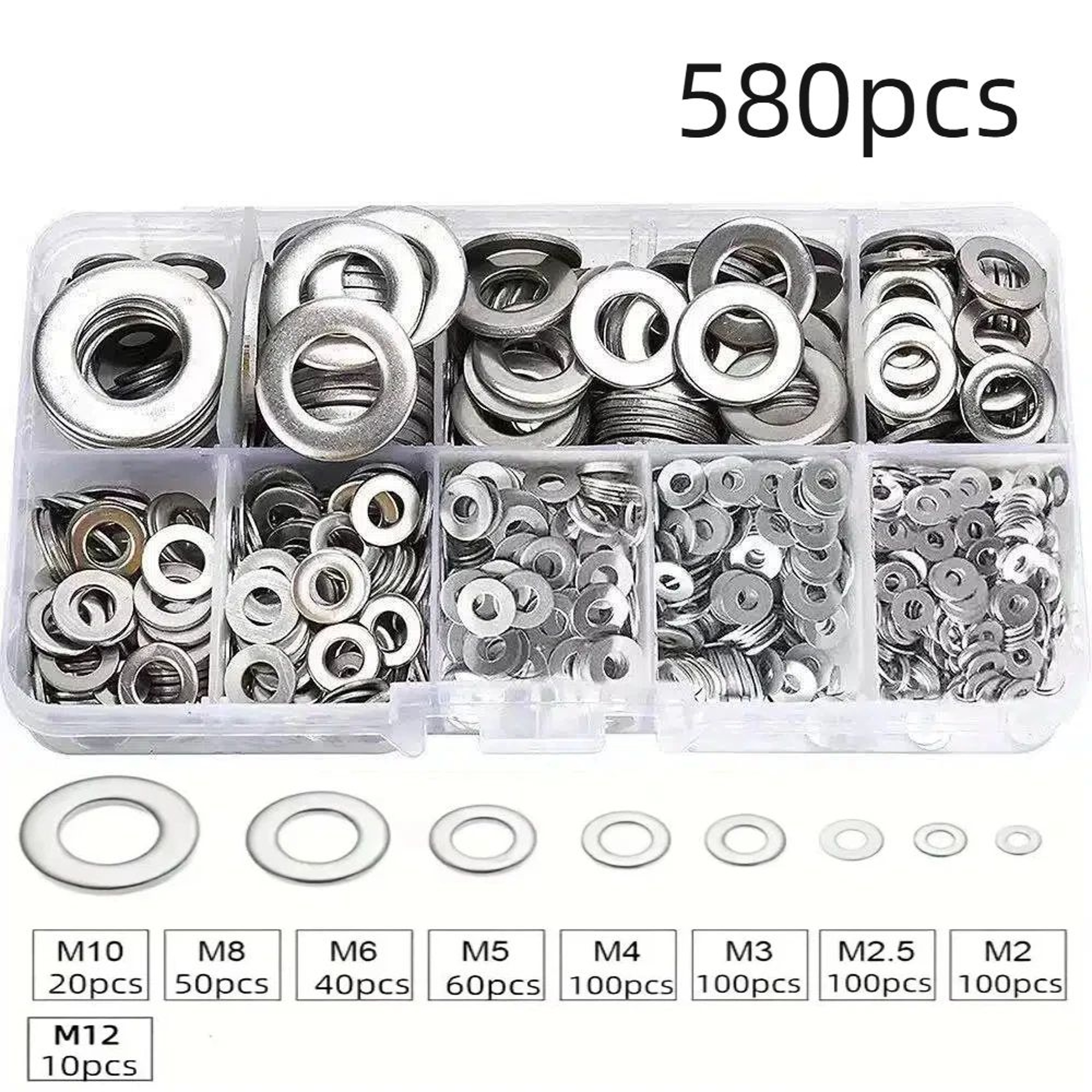 HeavyDuty 304 Stainless Steel Flat Washers Set  RustResistant Metal Spacers For Secure Fastening  L 5