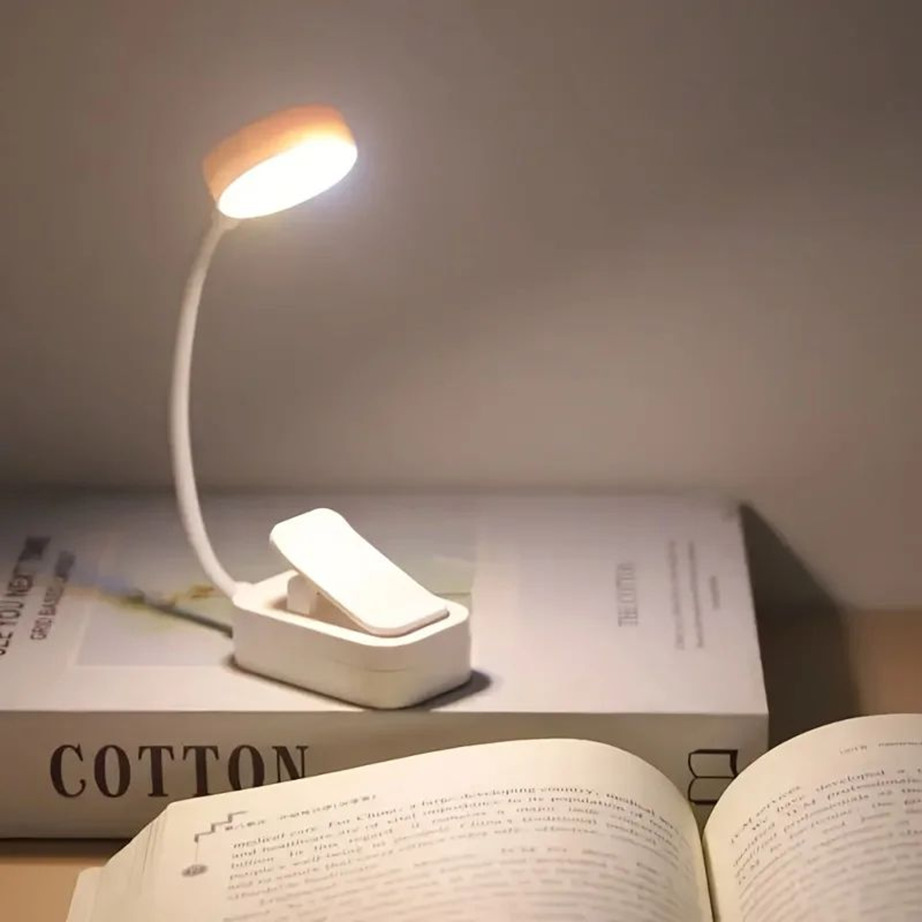 Portable LED ClipOn Reading Light  3 Color Modes Adjustable Brightness Book Light Battery Powered 5