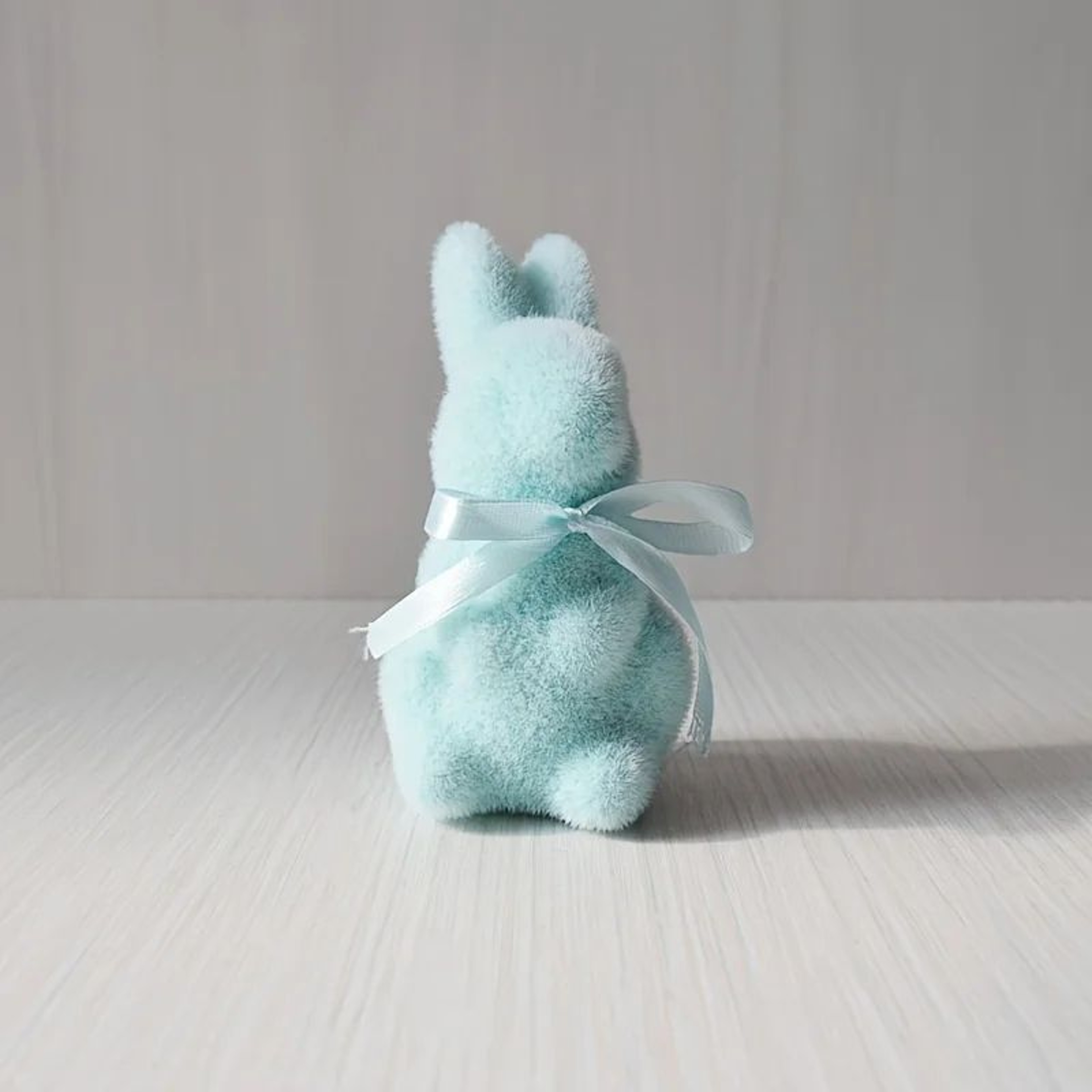 Easter Bunny Decorative Figurines  Flocked Foam Rabbit Ornaments With Bow For Home  Party Decor 1