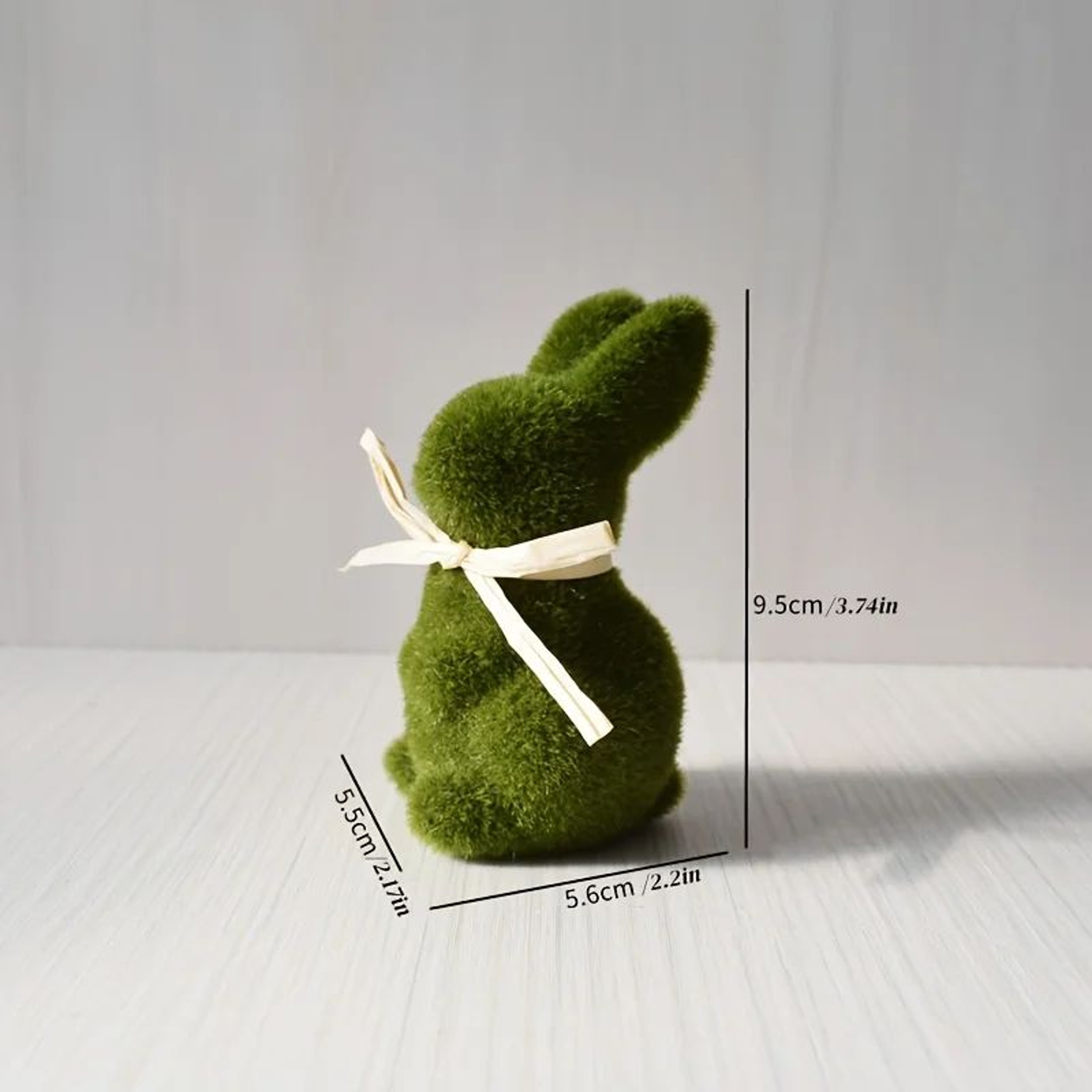 Easter Bunny Decorative Figurines  Flocked Foam Rabbit Ornaments With Bow For Home  Party Decor 9