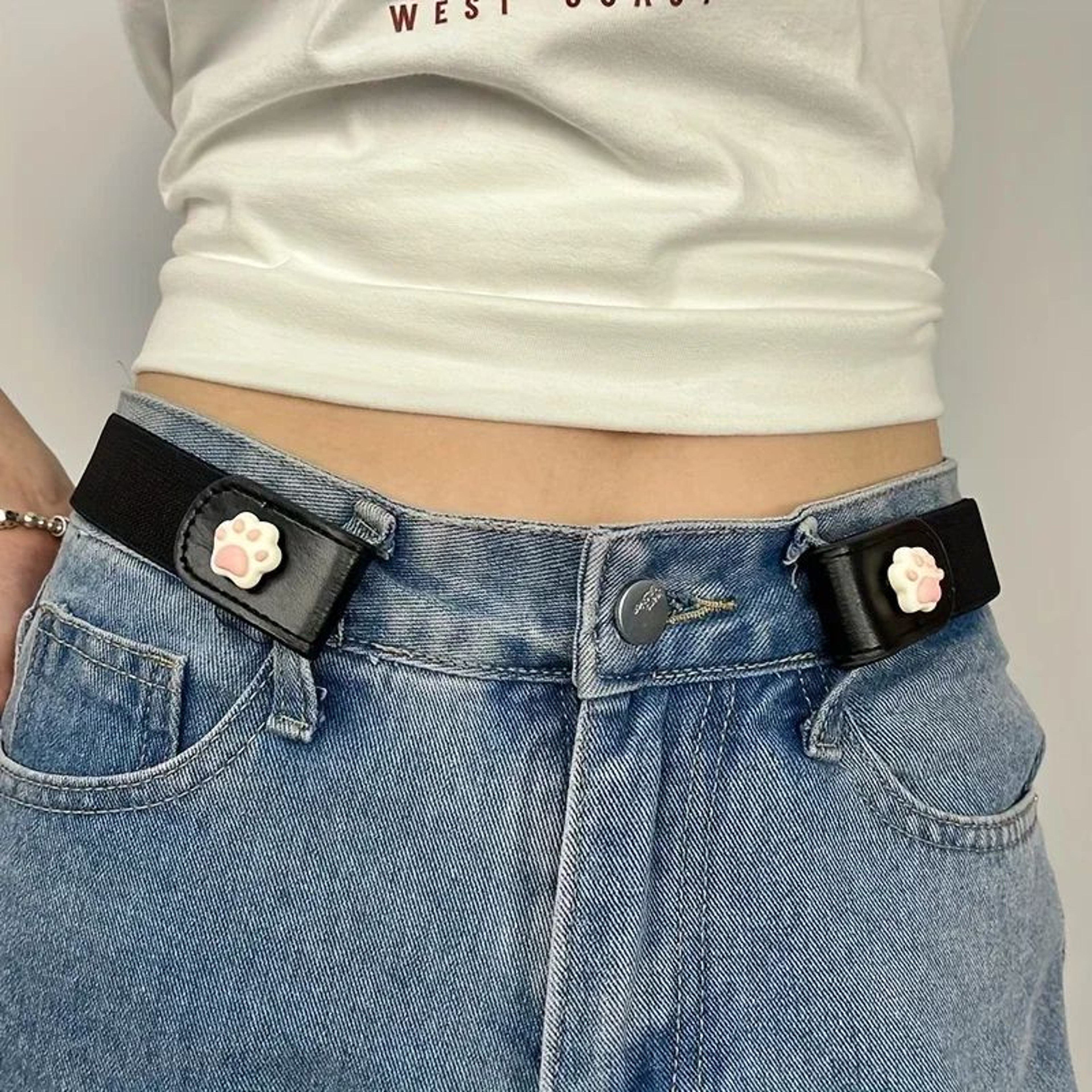 Lazy Buckle Stretch Belt  Invisible Adjustable Elastic Jeans Belt For Women 1