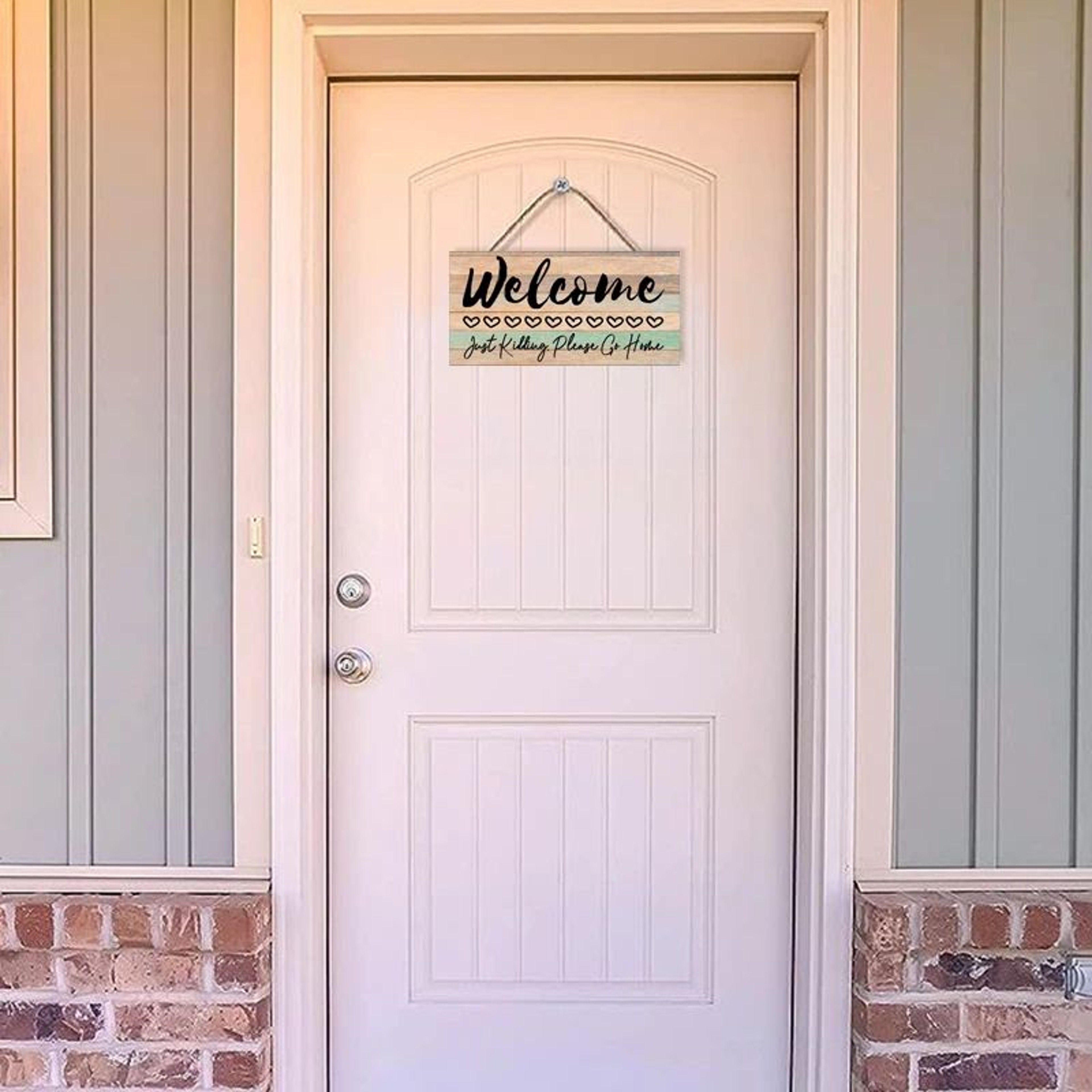 Rustic Welcome Wooden Wall Sign  Farmhouse Hanging Door Plaque For Home  Living Room Decor 1