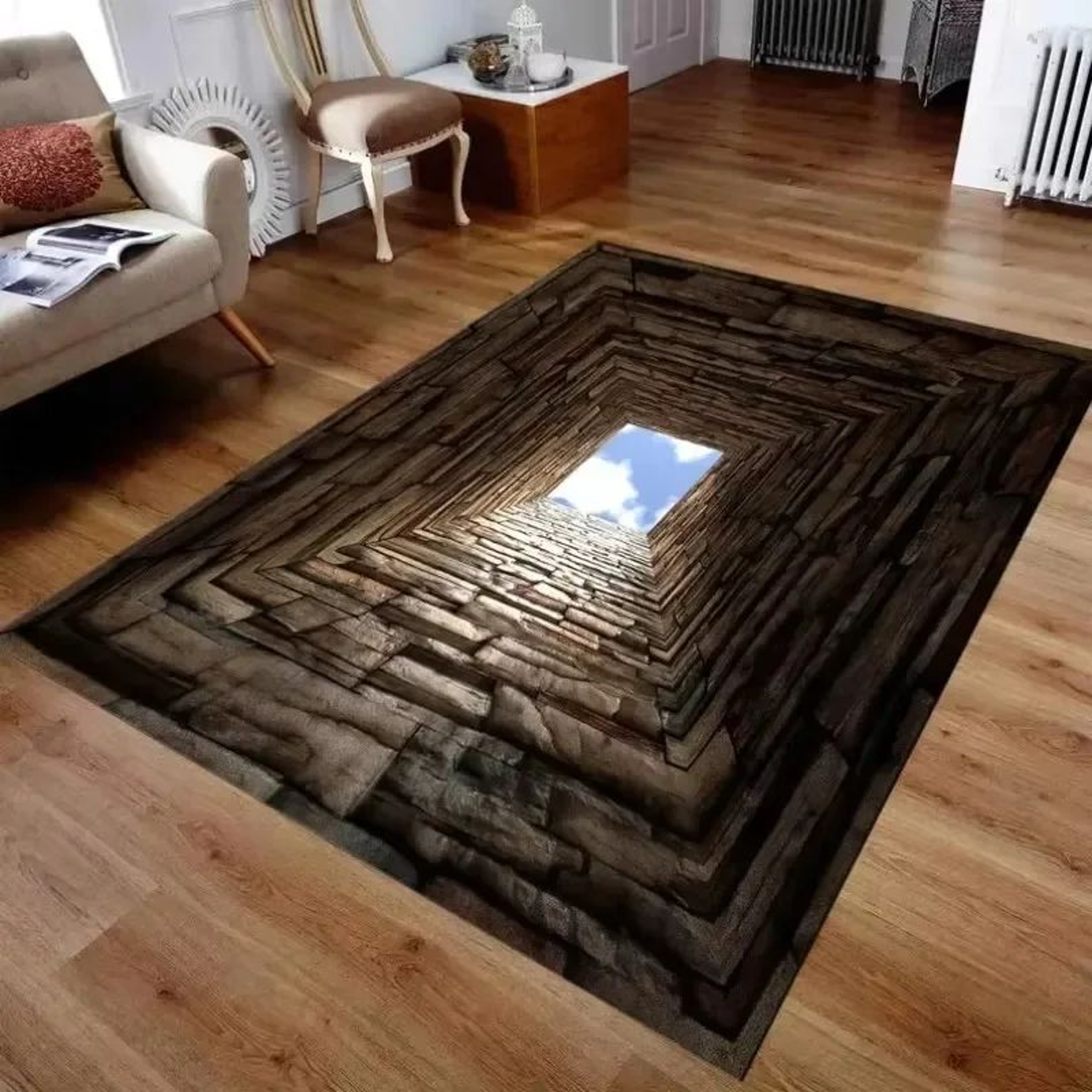 3D Desert Crack Fire Water Area Rug  NonSlip Washable Flannel Floor Mat For Living Room  Bedroom 10