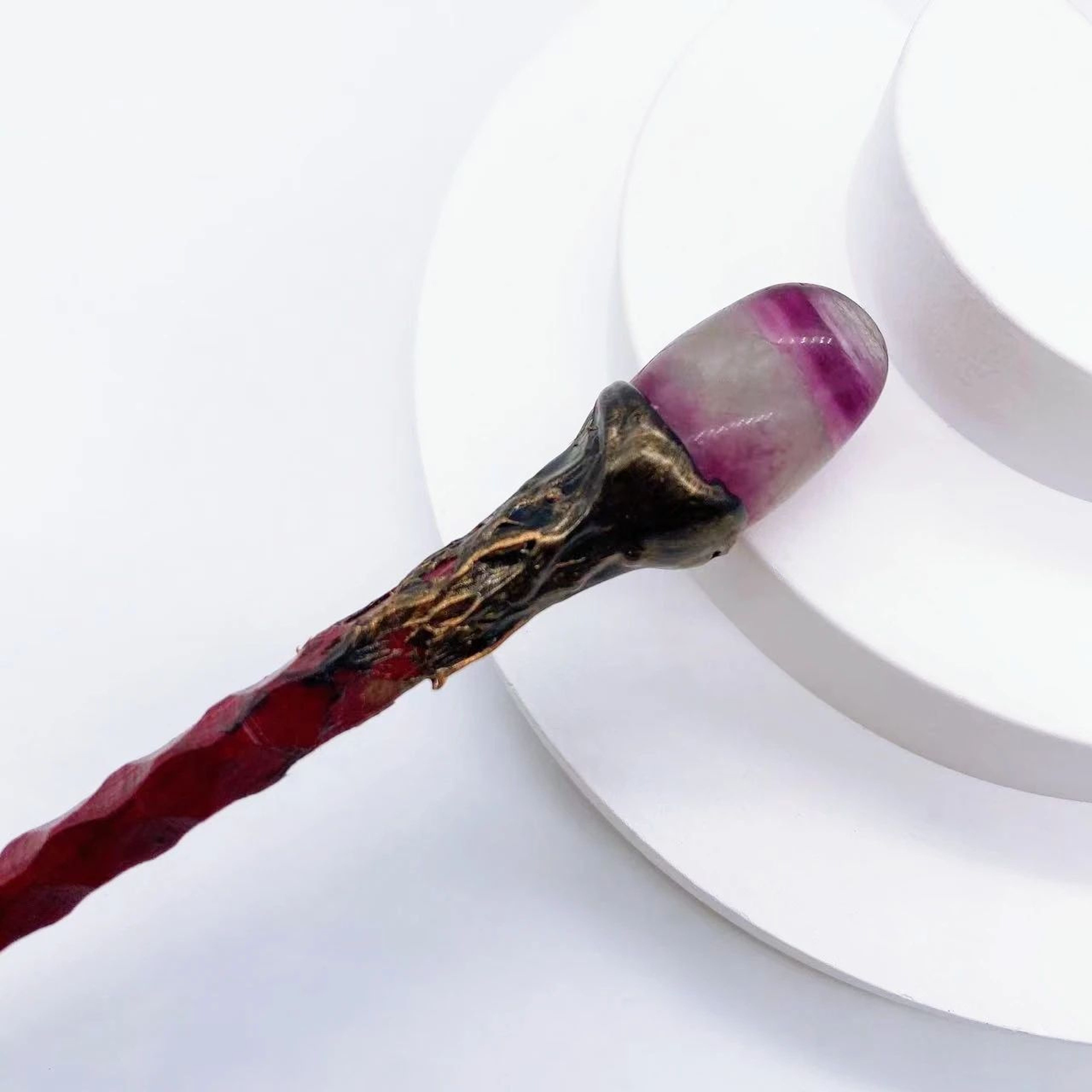 Natural Rose Quartz Crystal Wand  Handmade Healing Stone Magic Stick For Reiki  Spiritual Decor 13