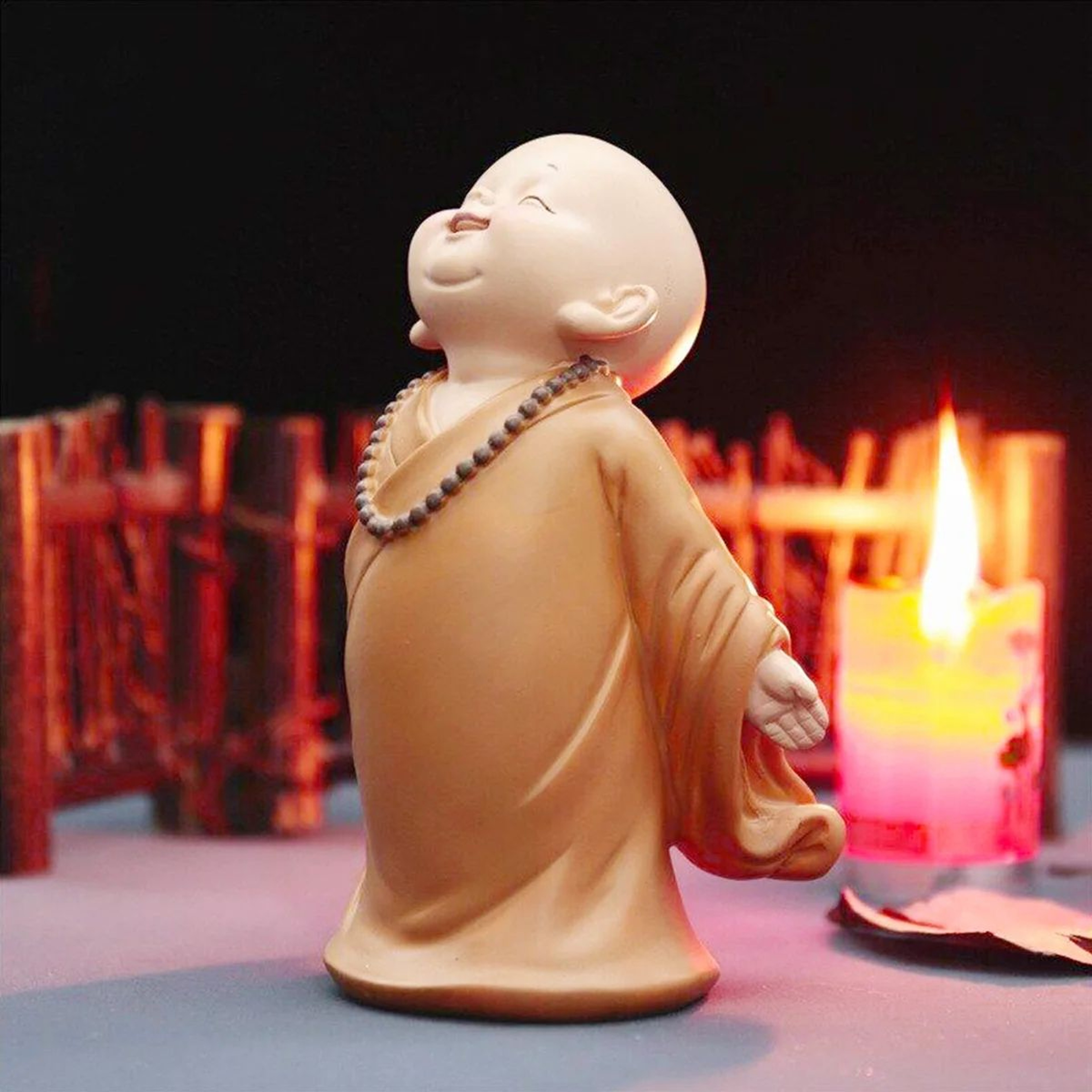 Cute Little Monk Resin Figurine  Handmade Buddha Monk Statue For Desk Decor Home Decor  Gift Idea 10
