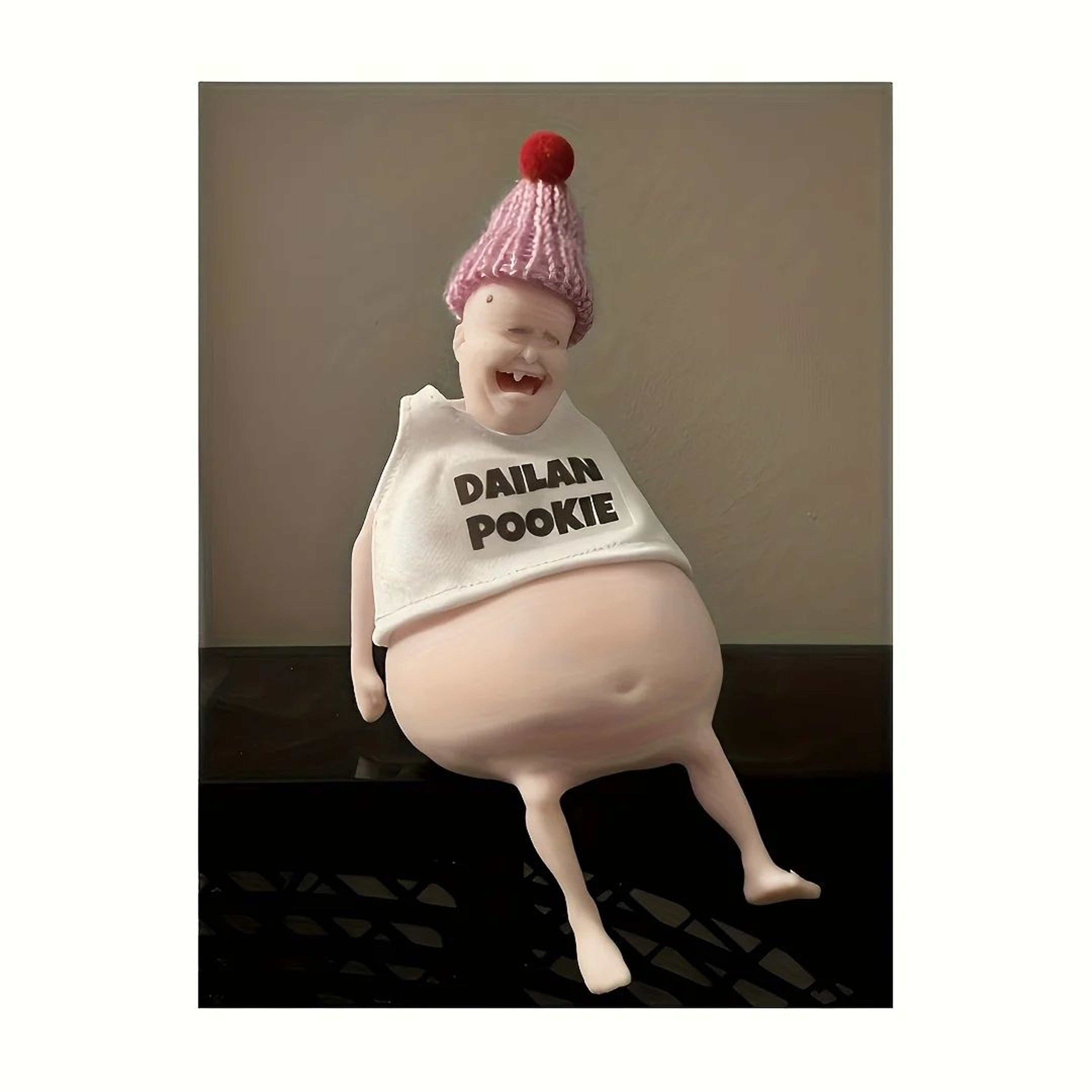 Funny Belly Doll Silicone Figurine  Quirky Expression Toy With Fluffy Ears For Party  Home Decor 2