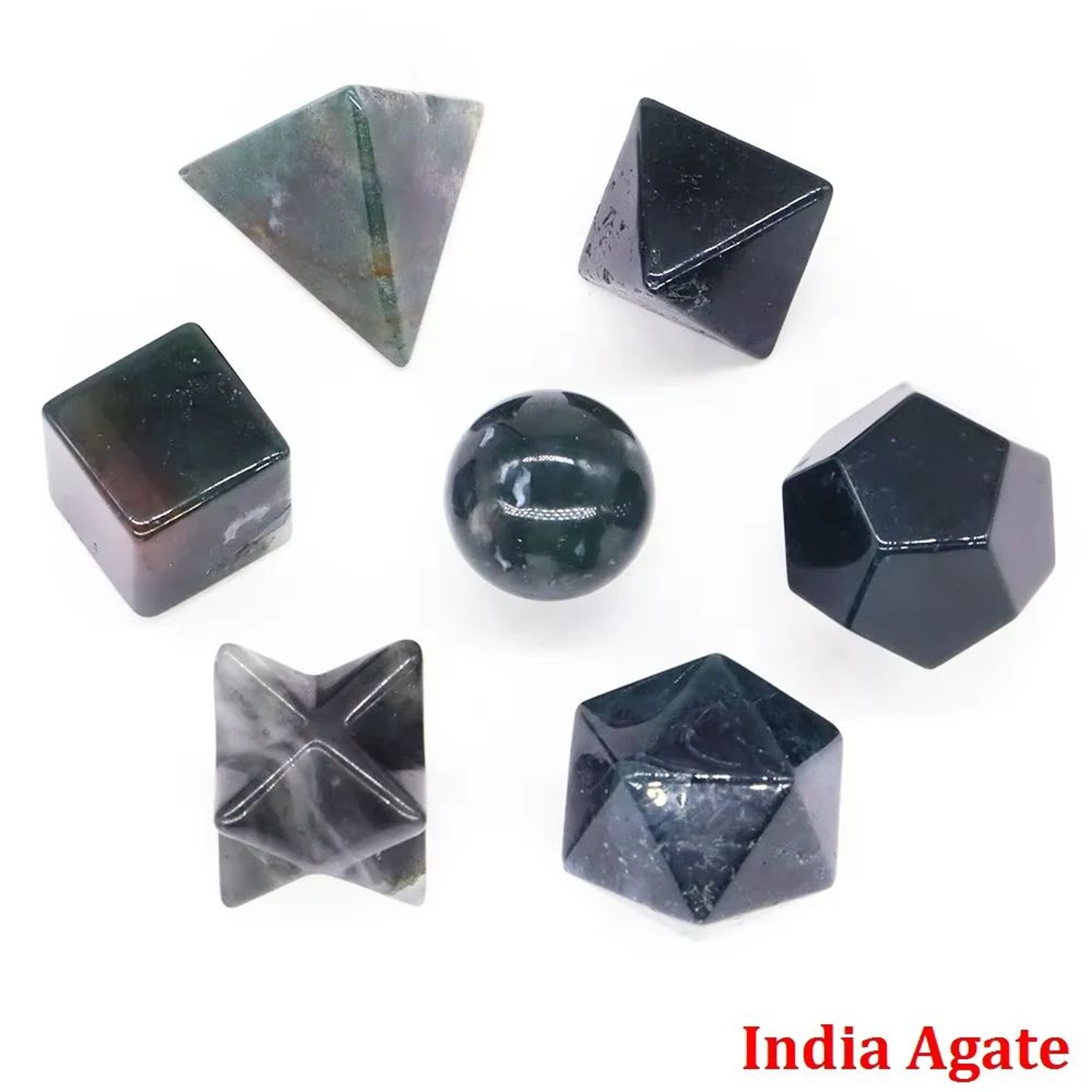 7Piece Platonic Solid Crystal Set  Natural Sacred Geometry Stones For Reiki Chakra Healing  Meditat 8