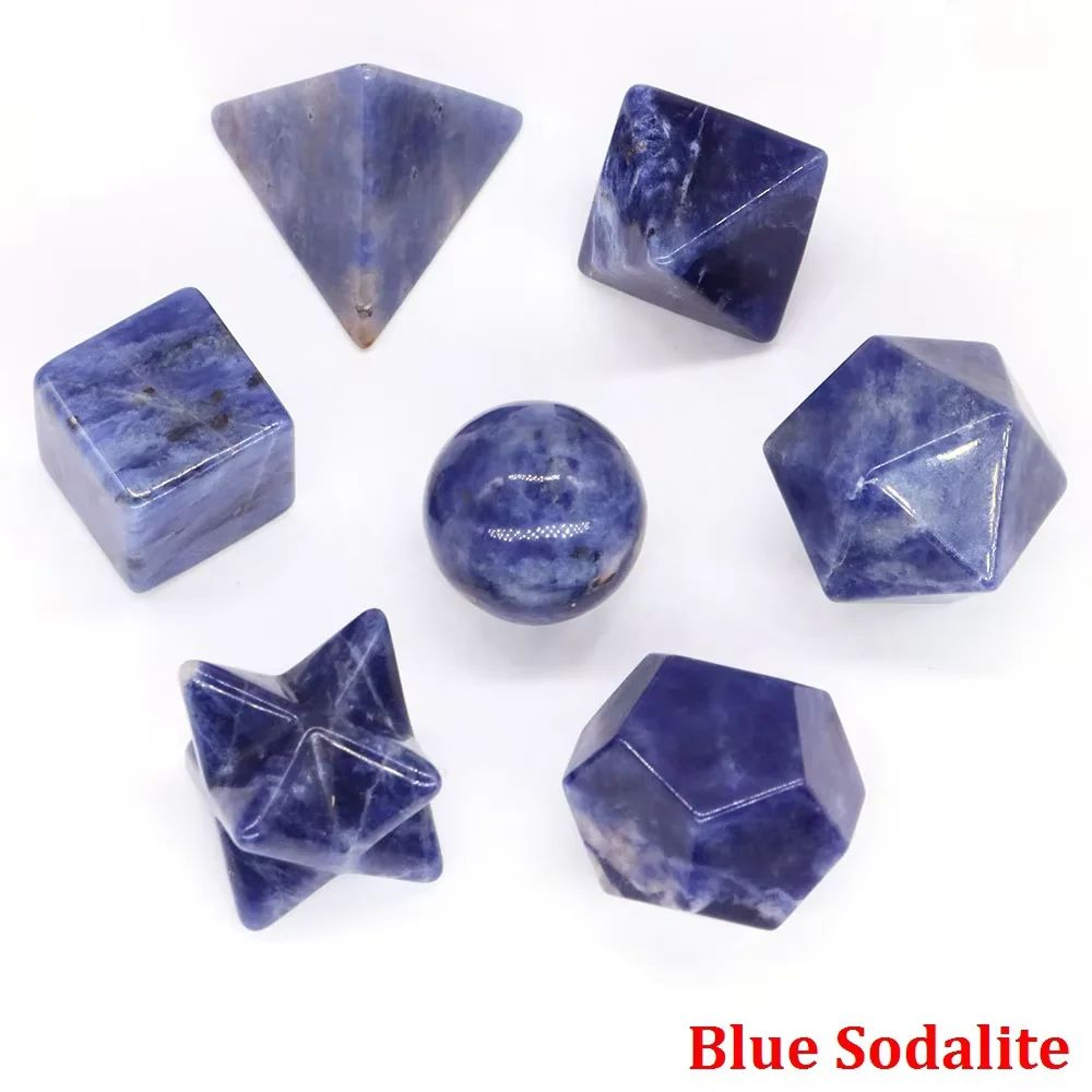 7Piece Platonic Solid Crystal Set  Natural Sacred Geometry Stones For Reiki Chakra Healing  Meditat 12