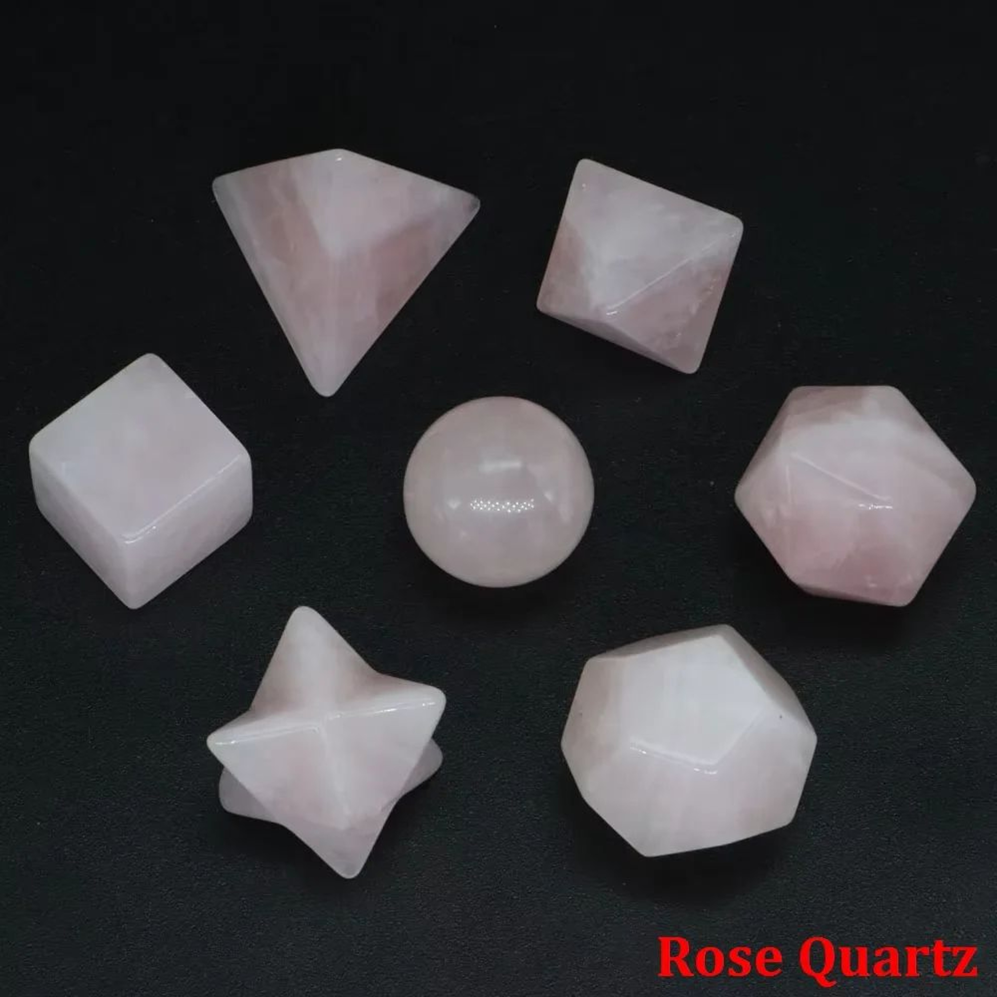 7Piece Platonic Solid Crystal Set  Natural Sacred Geometry Stones For Reiki Chakra Healing  Meditat 16