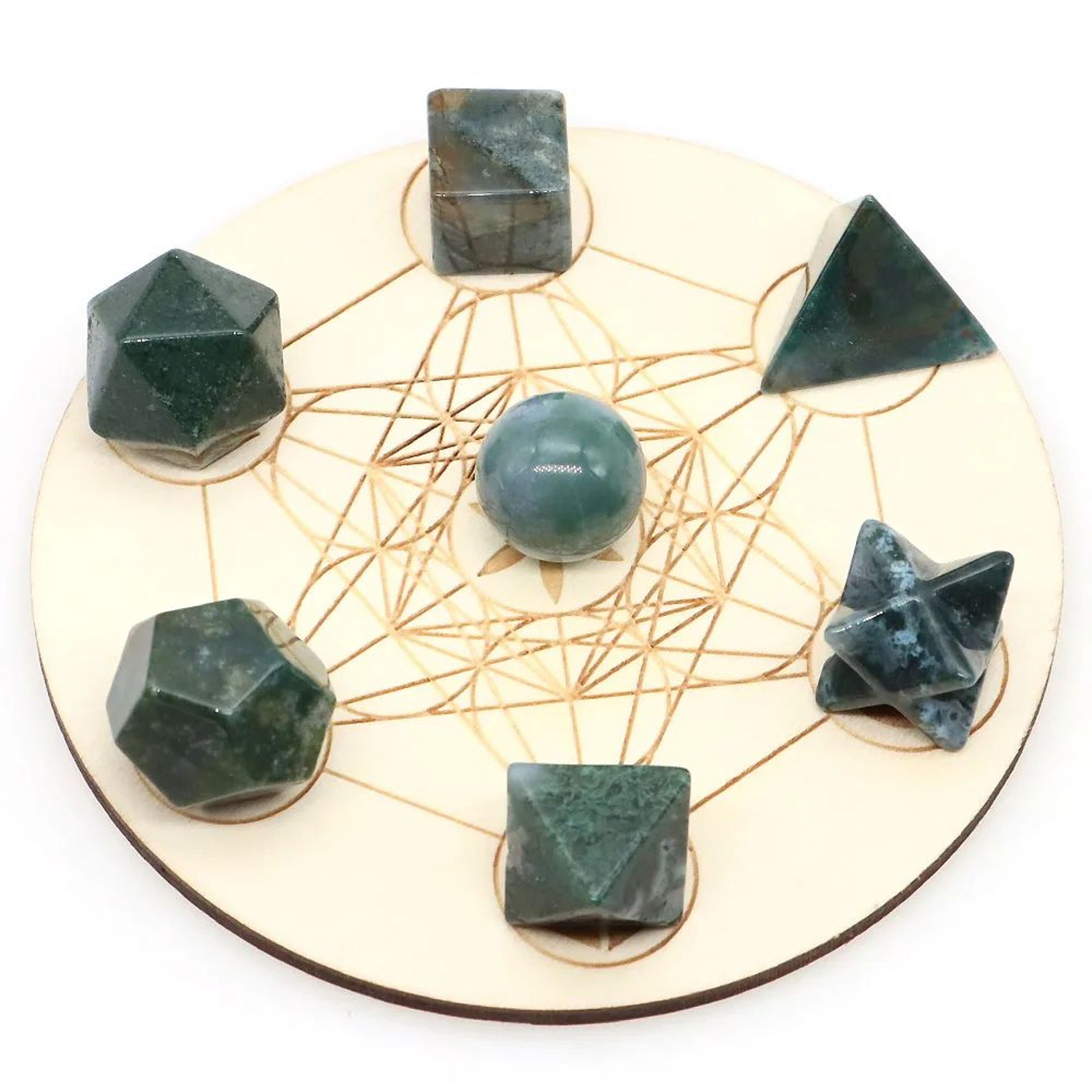 7Piece Platonic Solid Crystal Set  Natural Sacred Geometry Stones For Reiki Chakra Healing  Meditat 25