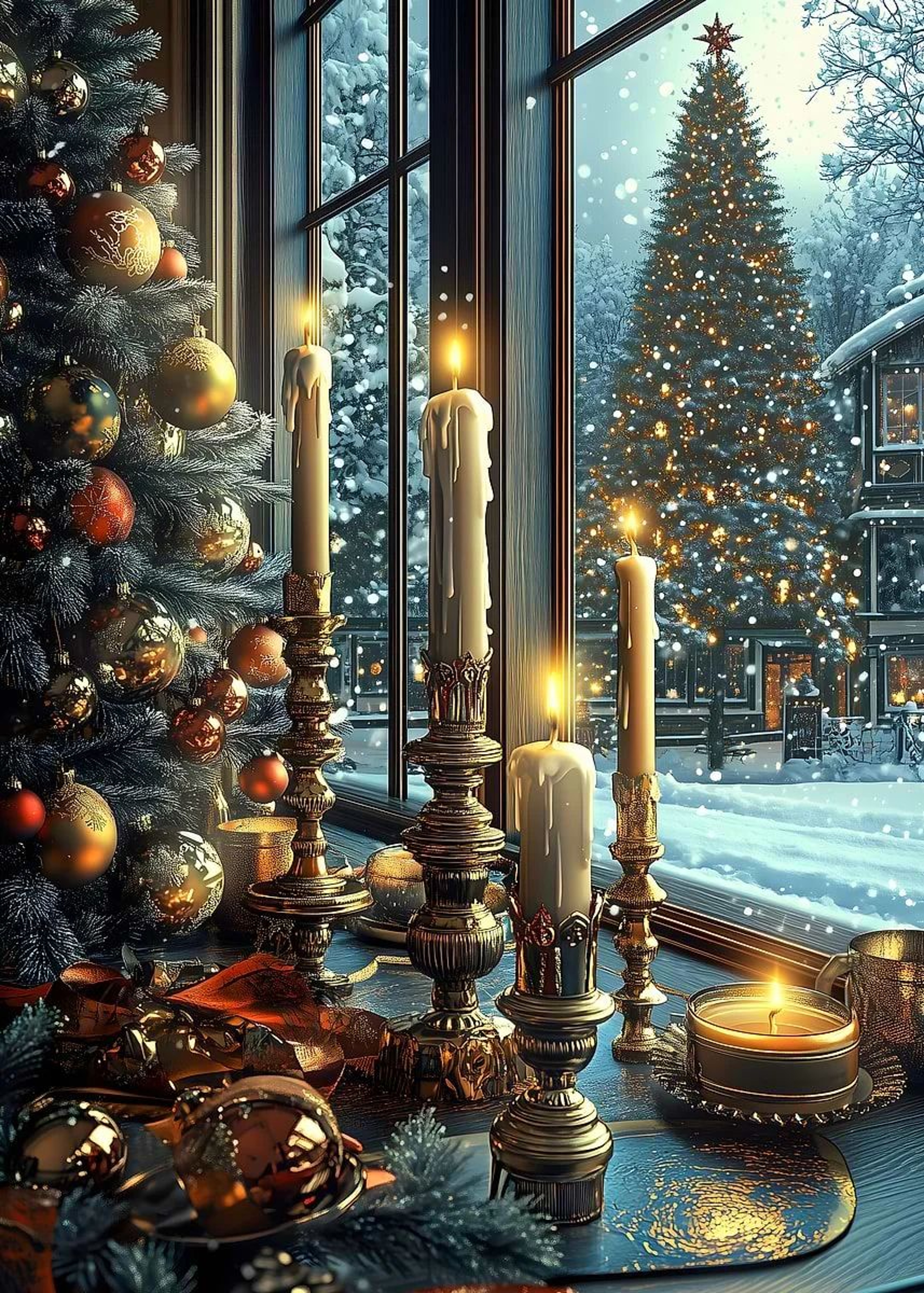 Classic Christmas Canvas Wall Art  Santa Claus  Christmas Tree Holiday Home Decor Poster 16