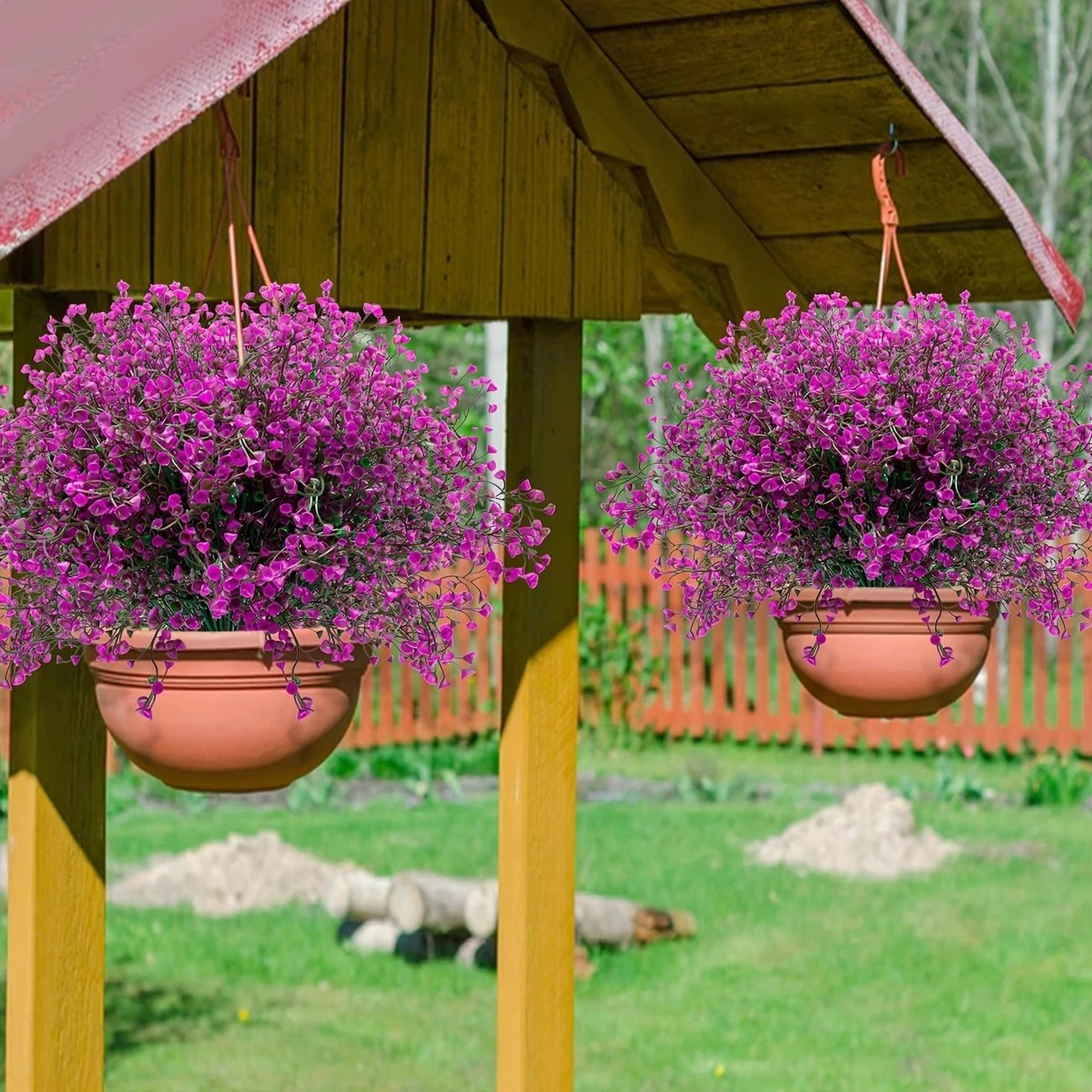 12 Bundles UVResistant Artificial Outdoor Flowers  Realistic Plastic Shrubs For Garden Patio  Windo 2