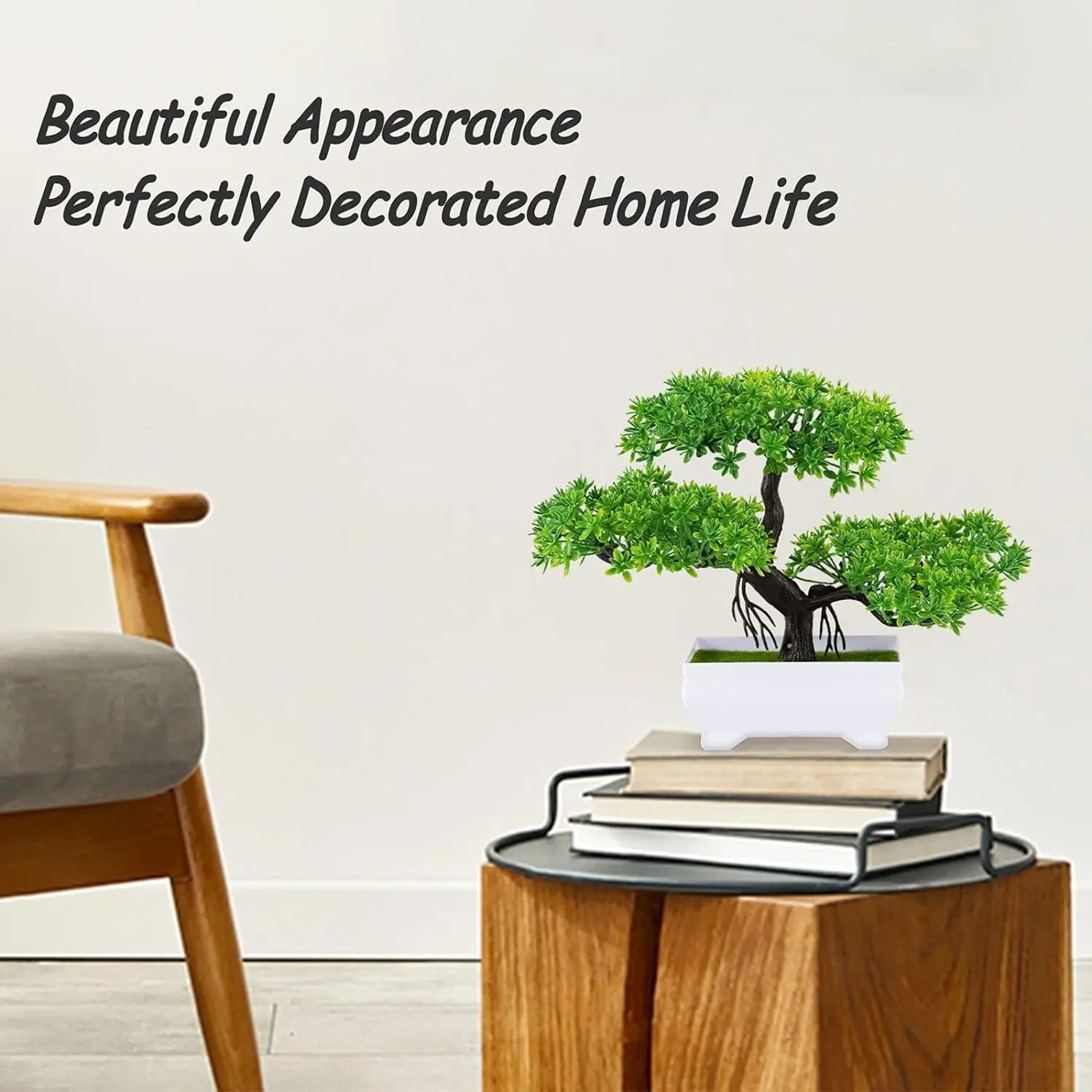 Mini Green Artificial Bonsai Tree  Realistic Faux Plant For Home Table  Garden Decor 1