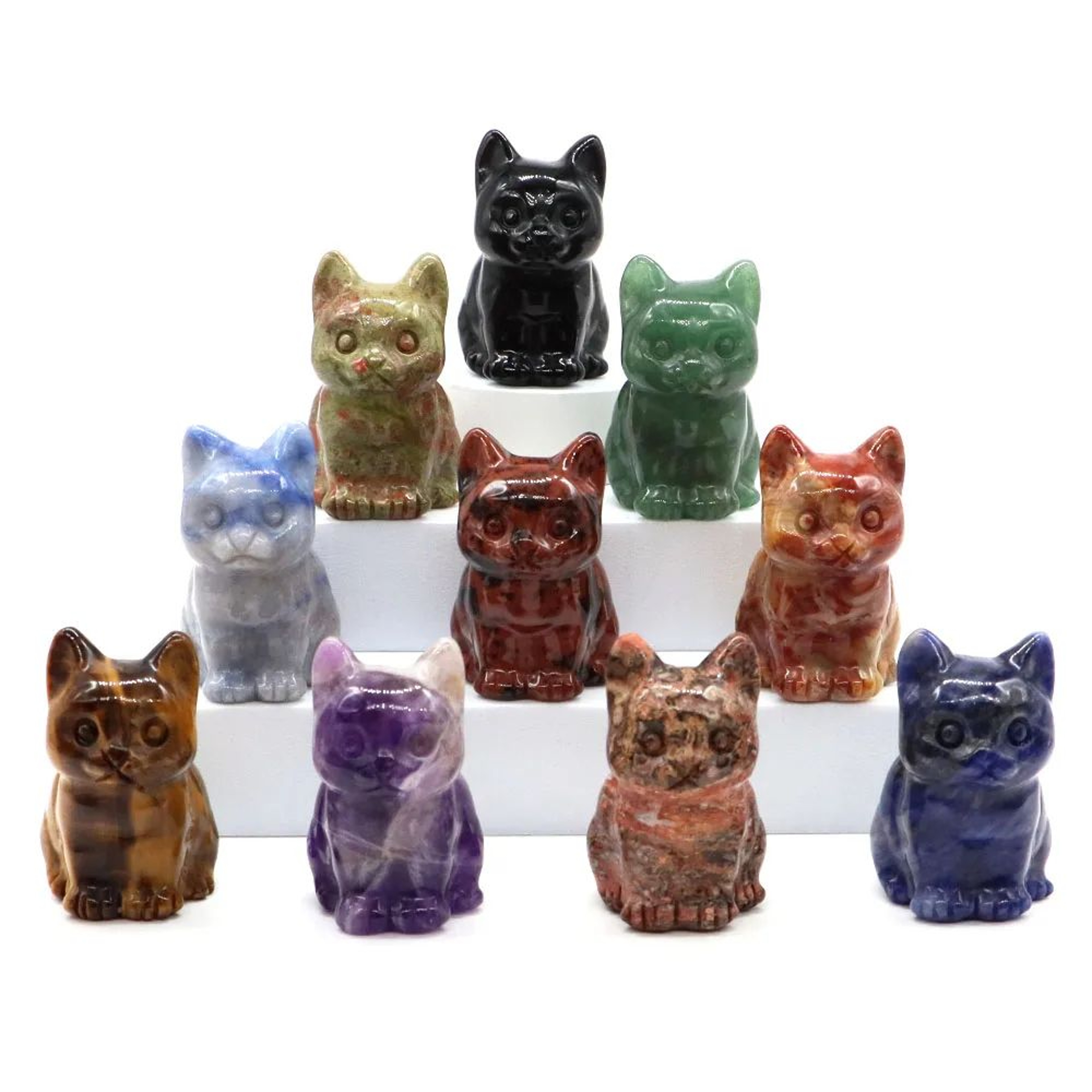 Amethyst Crystal Cat Figurine  HandCarved Healing Stone Statue For Meditation  Home Decor 4
