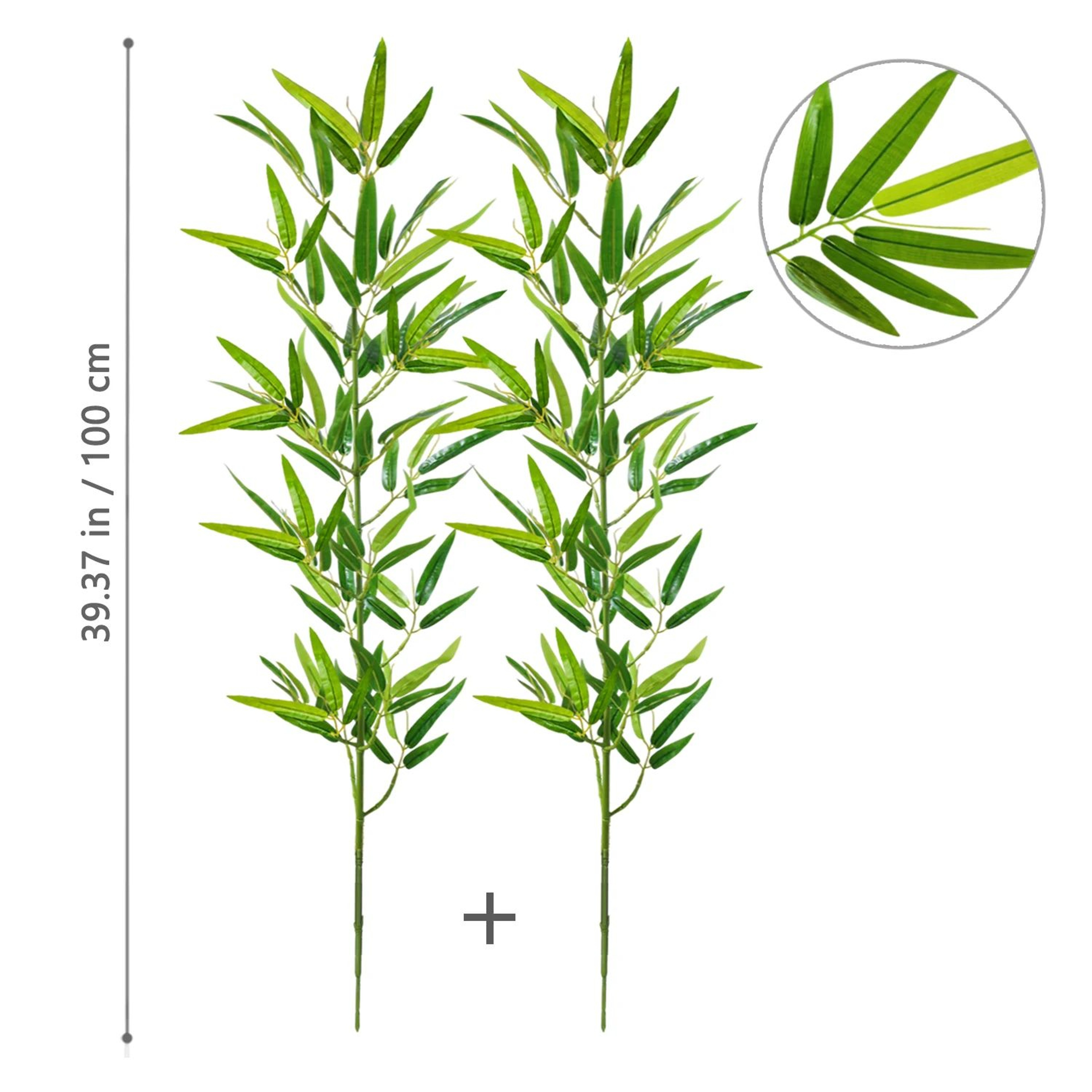 Artificial Bamboo Leaf Branch  Tall Faux Greenery For Home  Office Decor 8