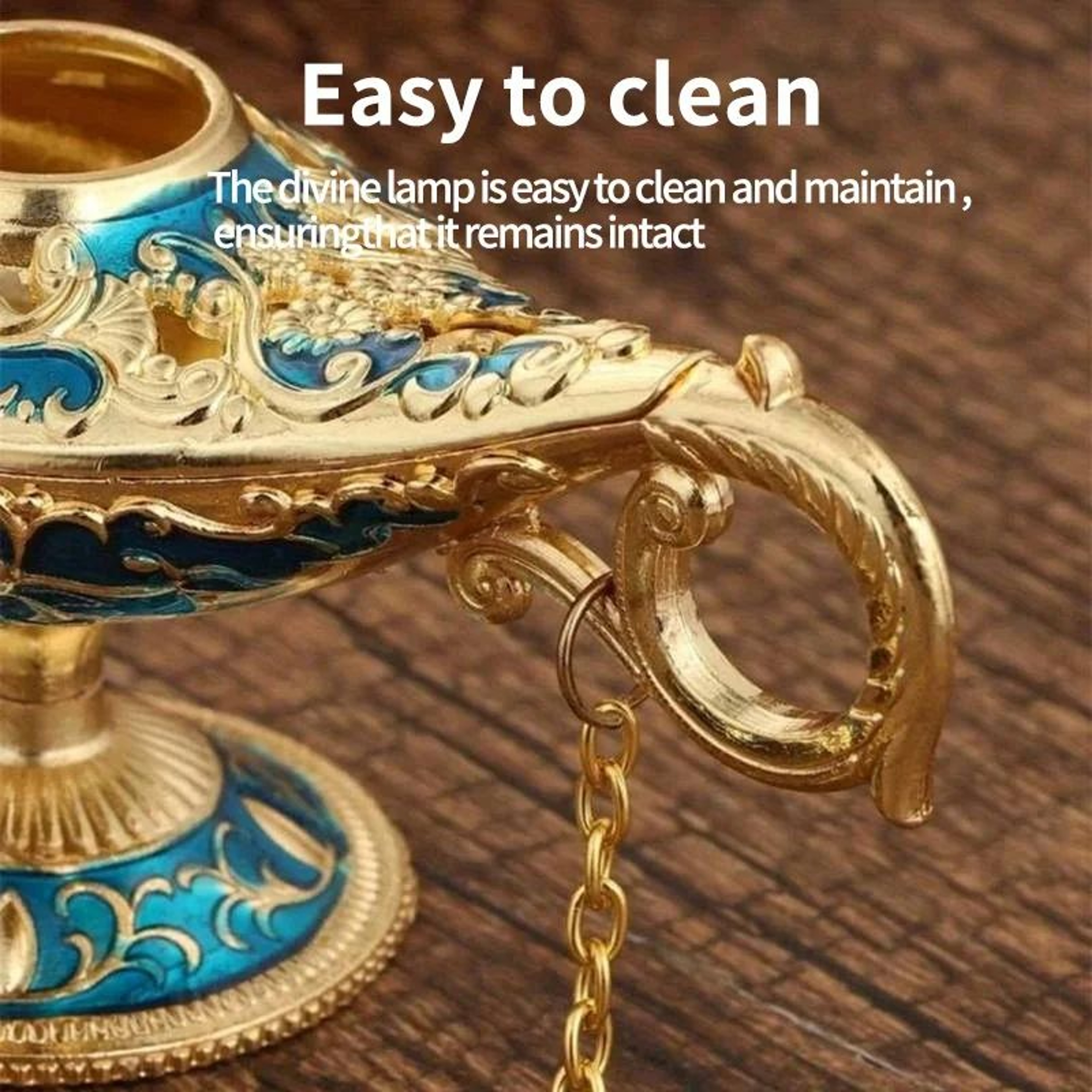 Vintage Aladdin Magic Lamp Ornament  Retro Metal Jewelry Storage Decor For Home  Gift 2