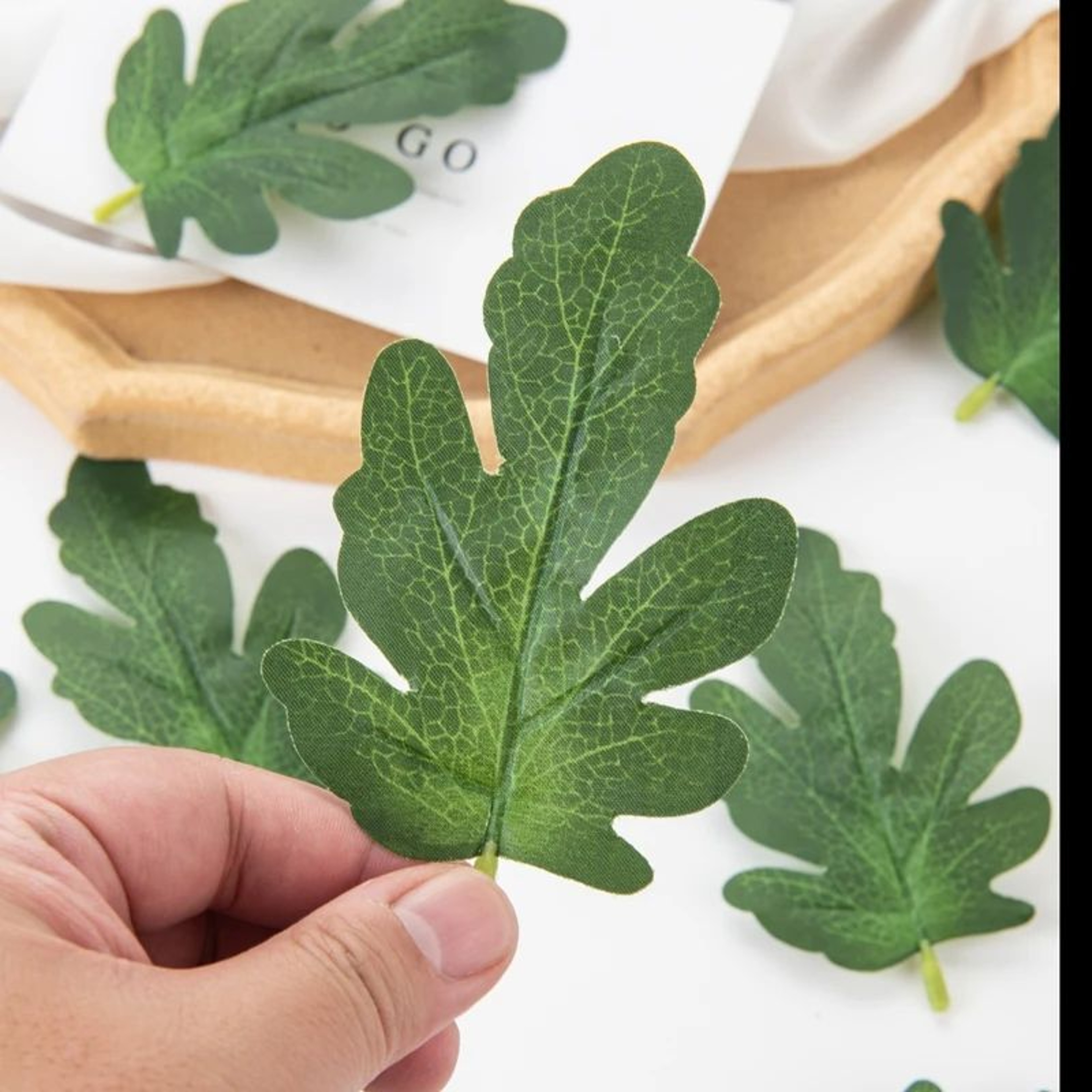 50pcs Artificial Watermelon Leaves  Faux Greenery For DIY Crafts Wedding Decor  Scrapbooking 0