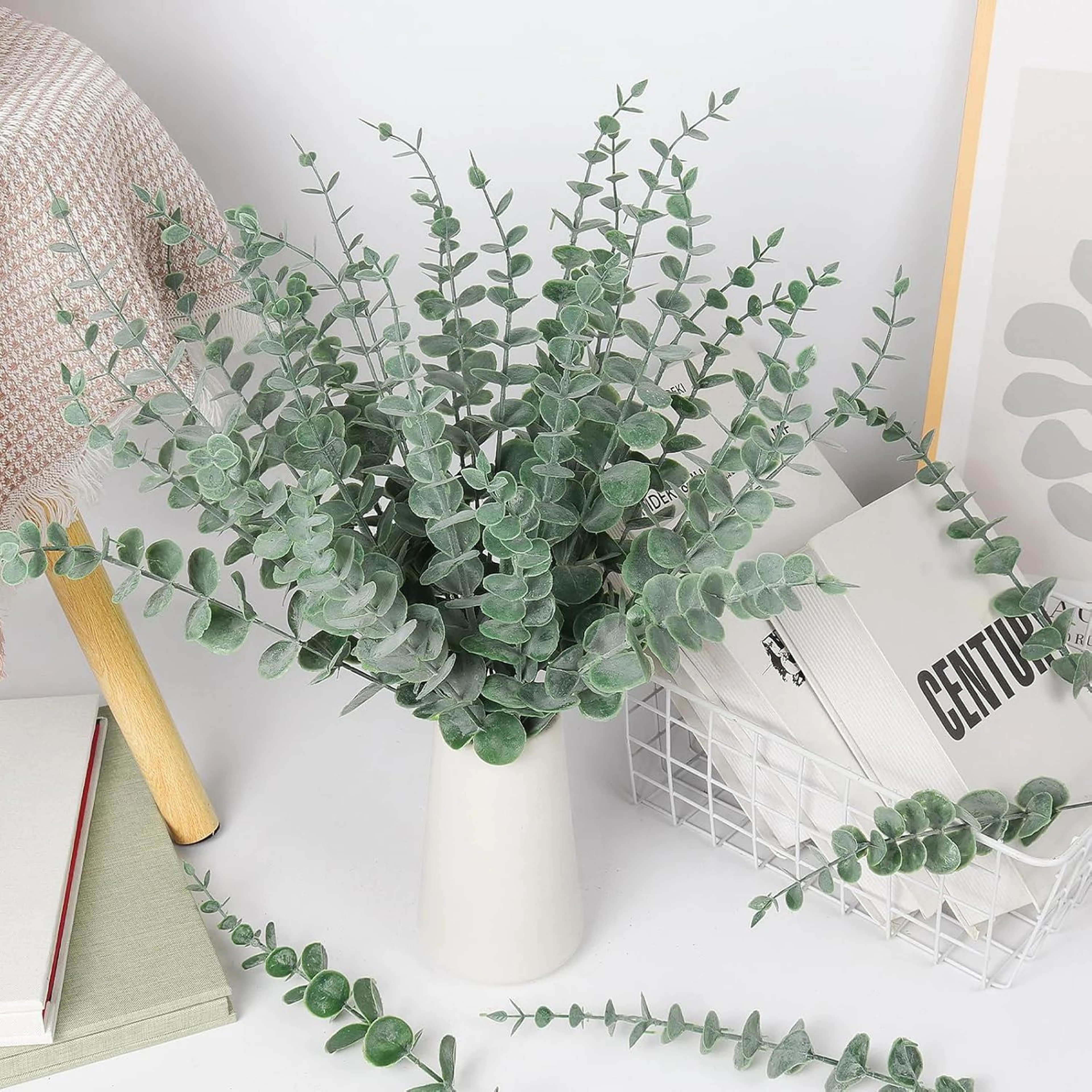 10100 Pcs Realistic Artificial Eucalyptus Leaves Stems  Faux Greenery For Home Wedding  DIY Decor 3