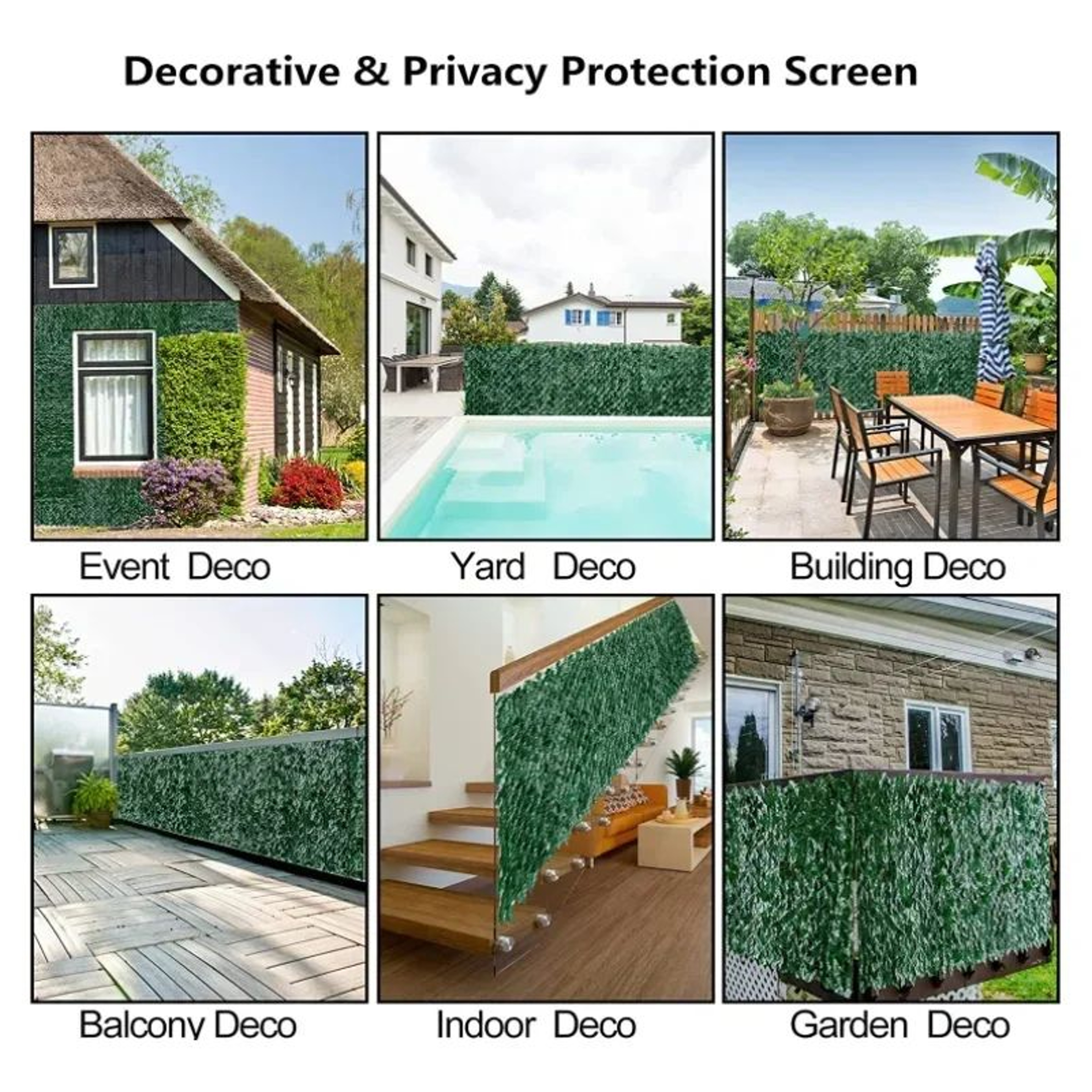 Artificial Ivy Fence Panel  Faux Green Leaf Privacy Screen For Garden  Balcony Decor 5