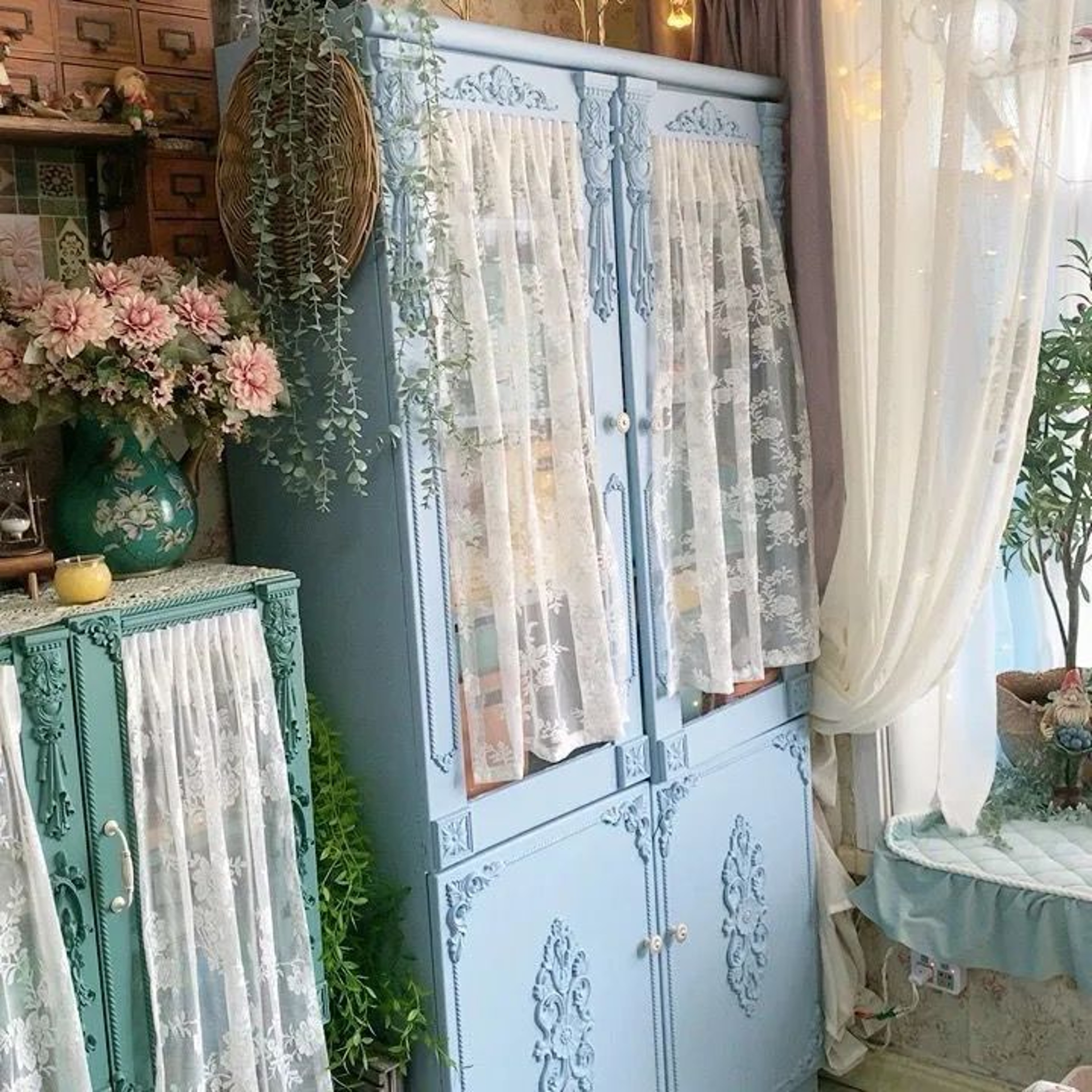 Unpainted Floral Wood Carved Corner Appliques  Decorative Onlay Trim For Furniture  Home Decor 5