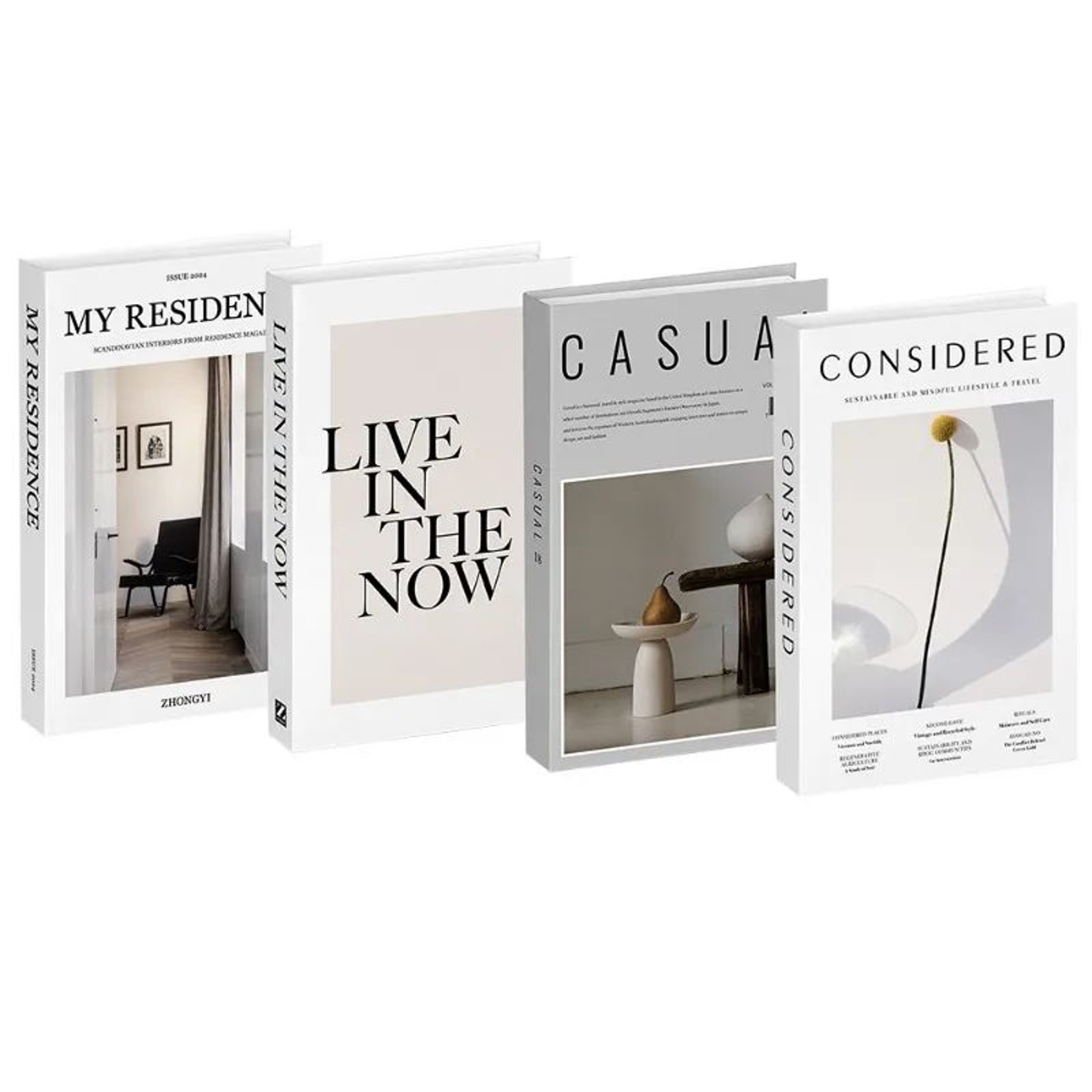 Luxury Faux Decorative Book Set  Aesthetic Coffee Table  Bookshelf Storage Decor 4 Pcs 11