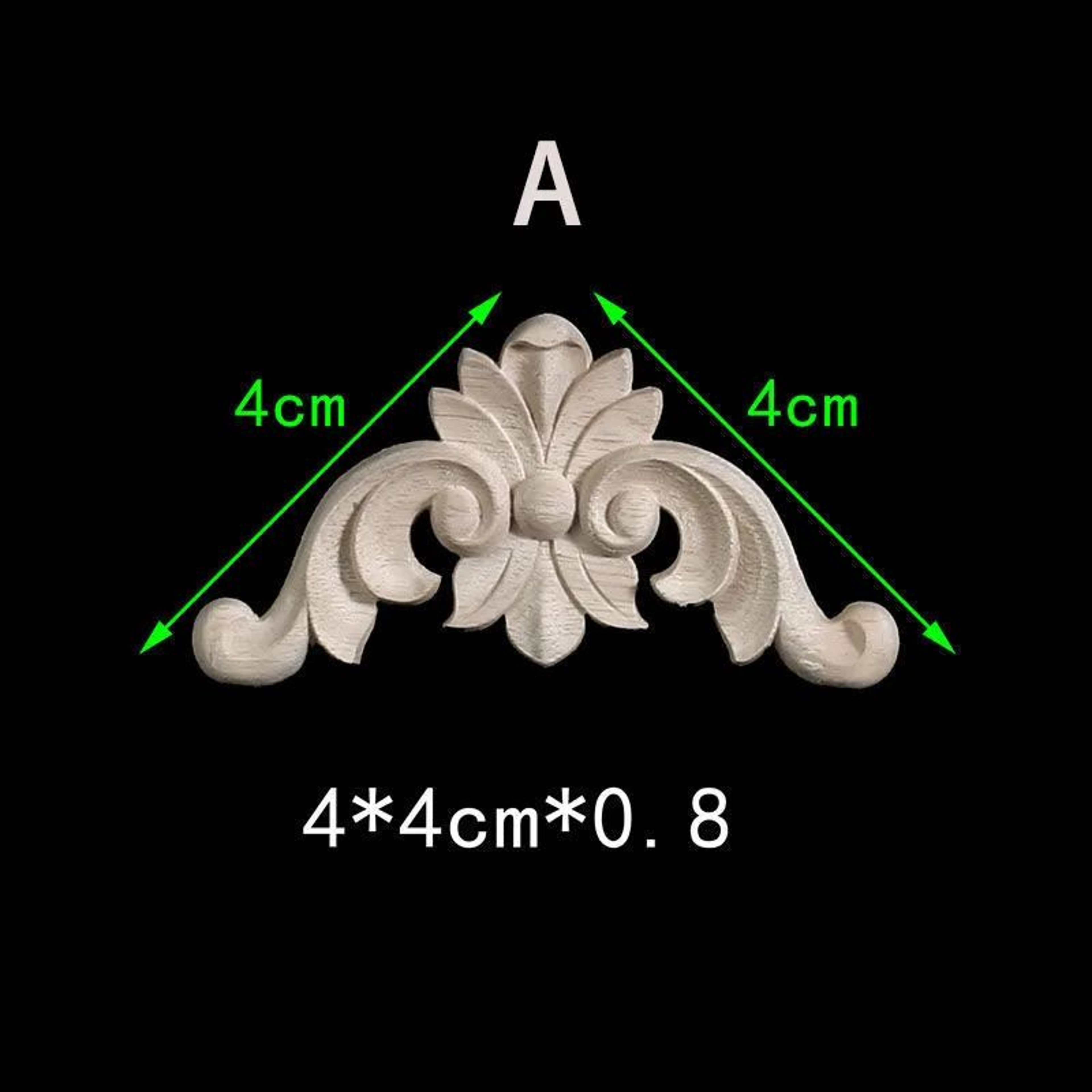 Unpainted Floral Wood Carved Corner Appliques  Decorative Onlay Trim For Furniture  Home Decor 6