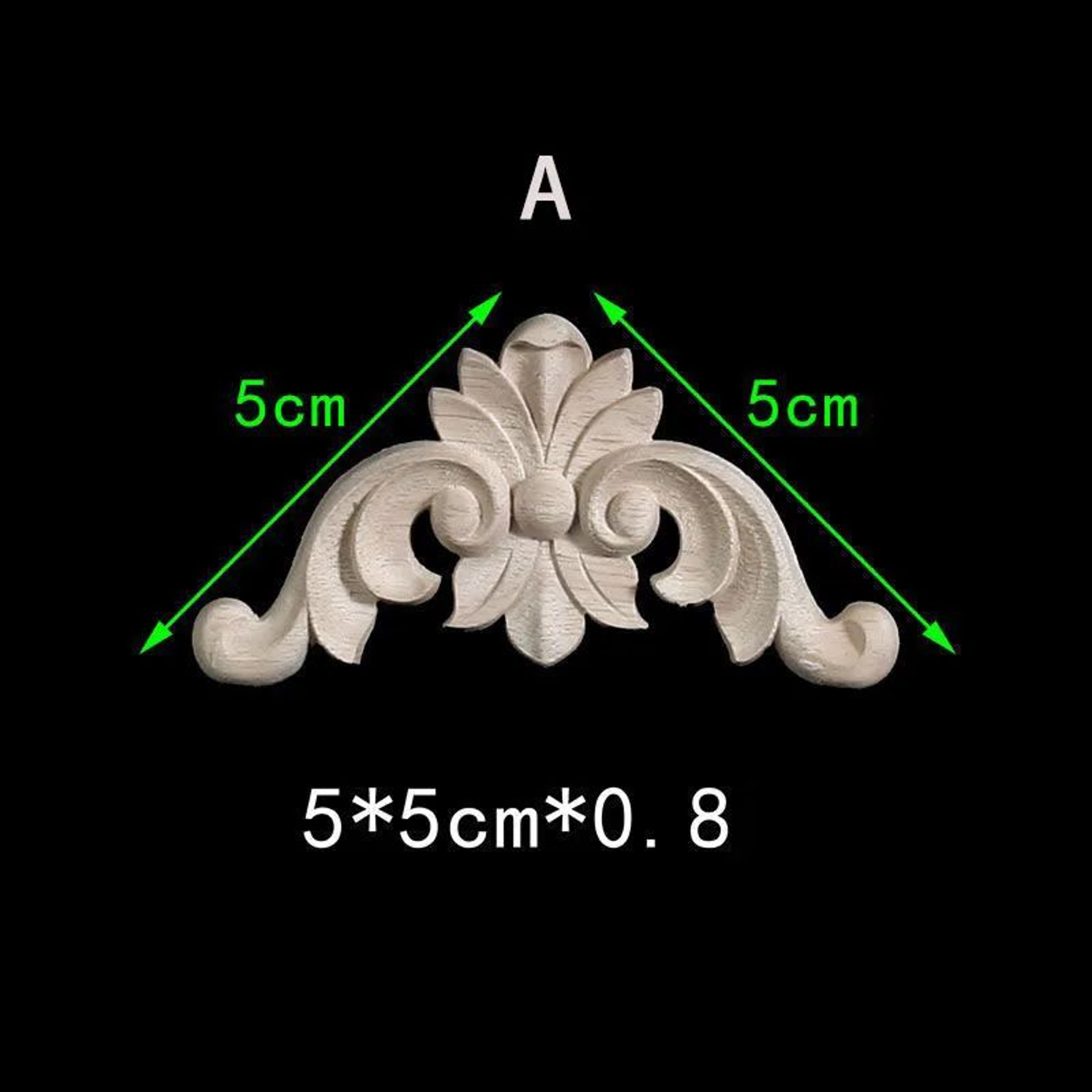 Unpainted Floral Wood Carved Corner Appliques  Decorative Onlay Trim For Furniture  Home Decor 7