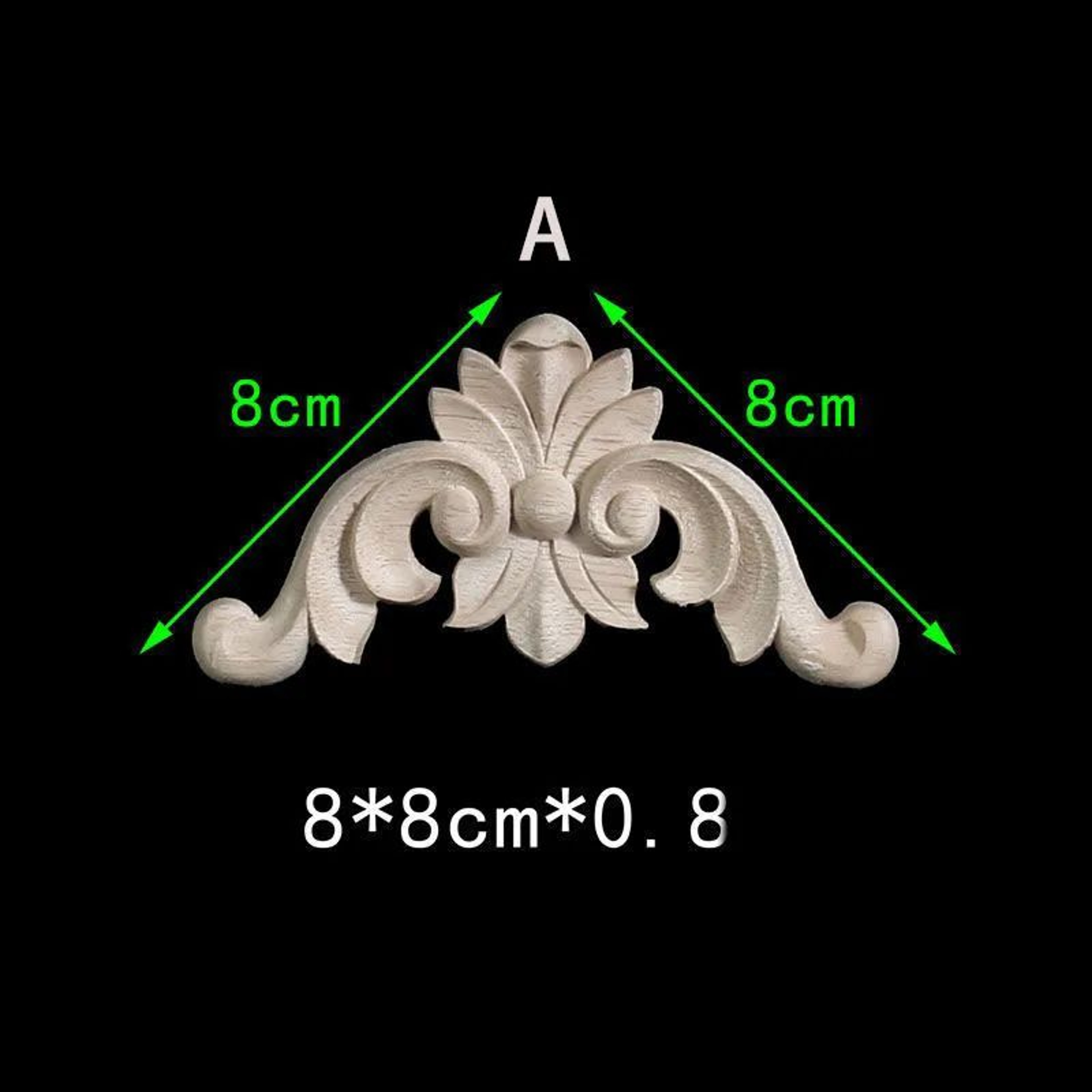 Unpainted Floral Wood Carved Corner Appliques  Decorative Onlay Trim For Furniture  Home Decor 9