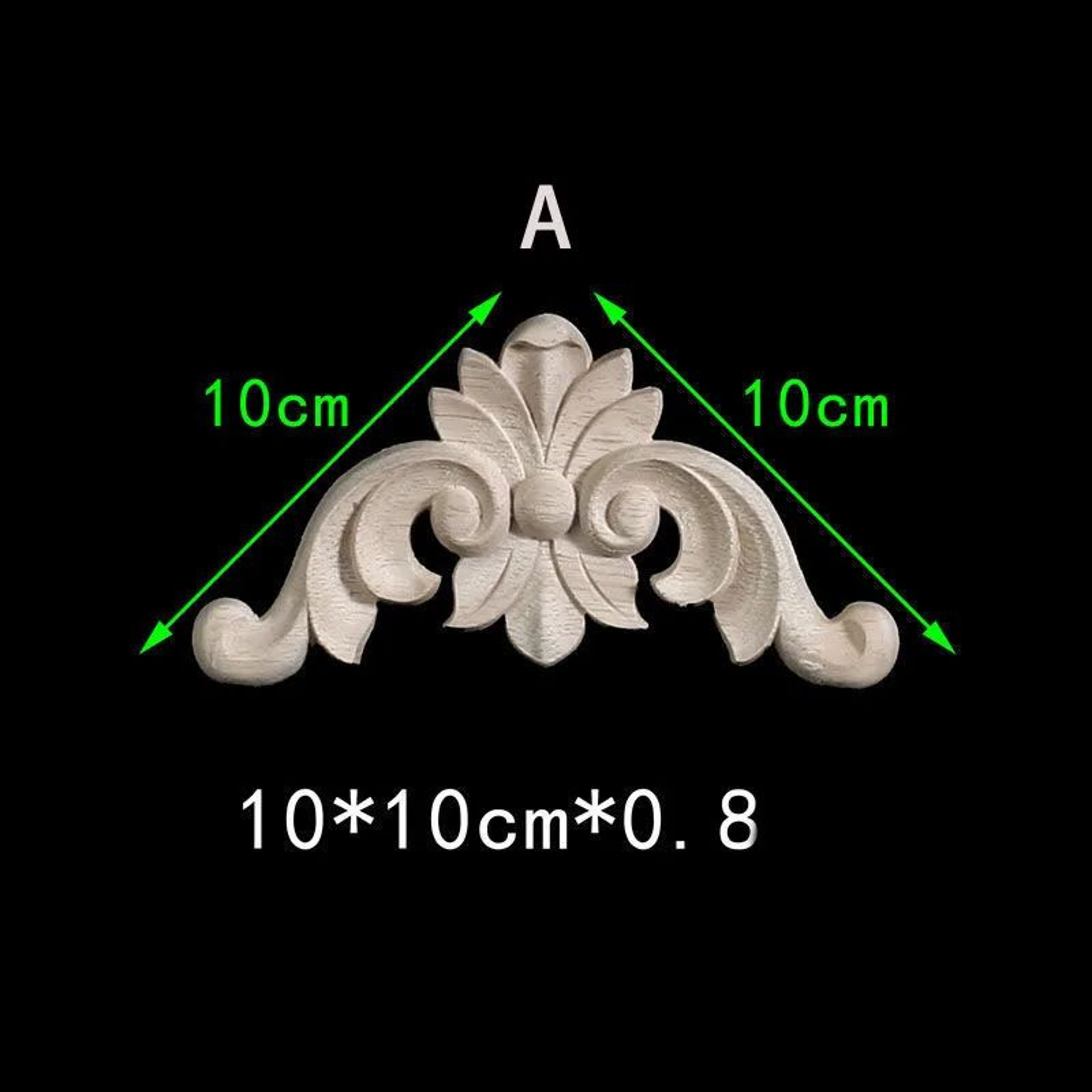 Unpainted Floral Wood Carved Corner Appliques  Decorative Onlay Trim For Furniture  Home Decor 10