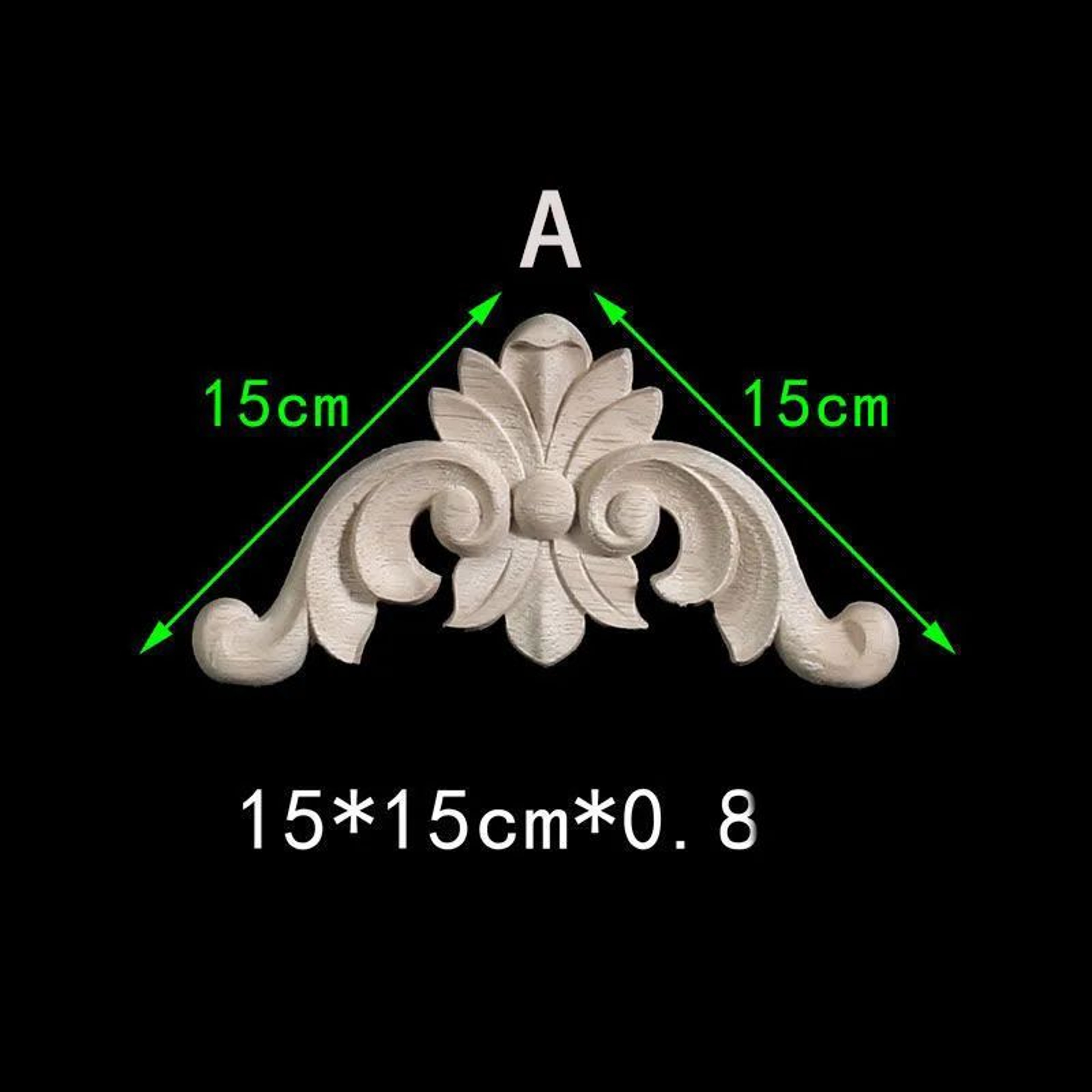 Unpainted Floral Wood Carved Corner Appliques  Decorative Onlay Trim For Furniture  Home Decor 12