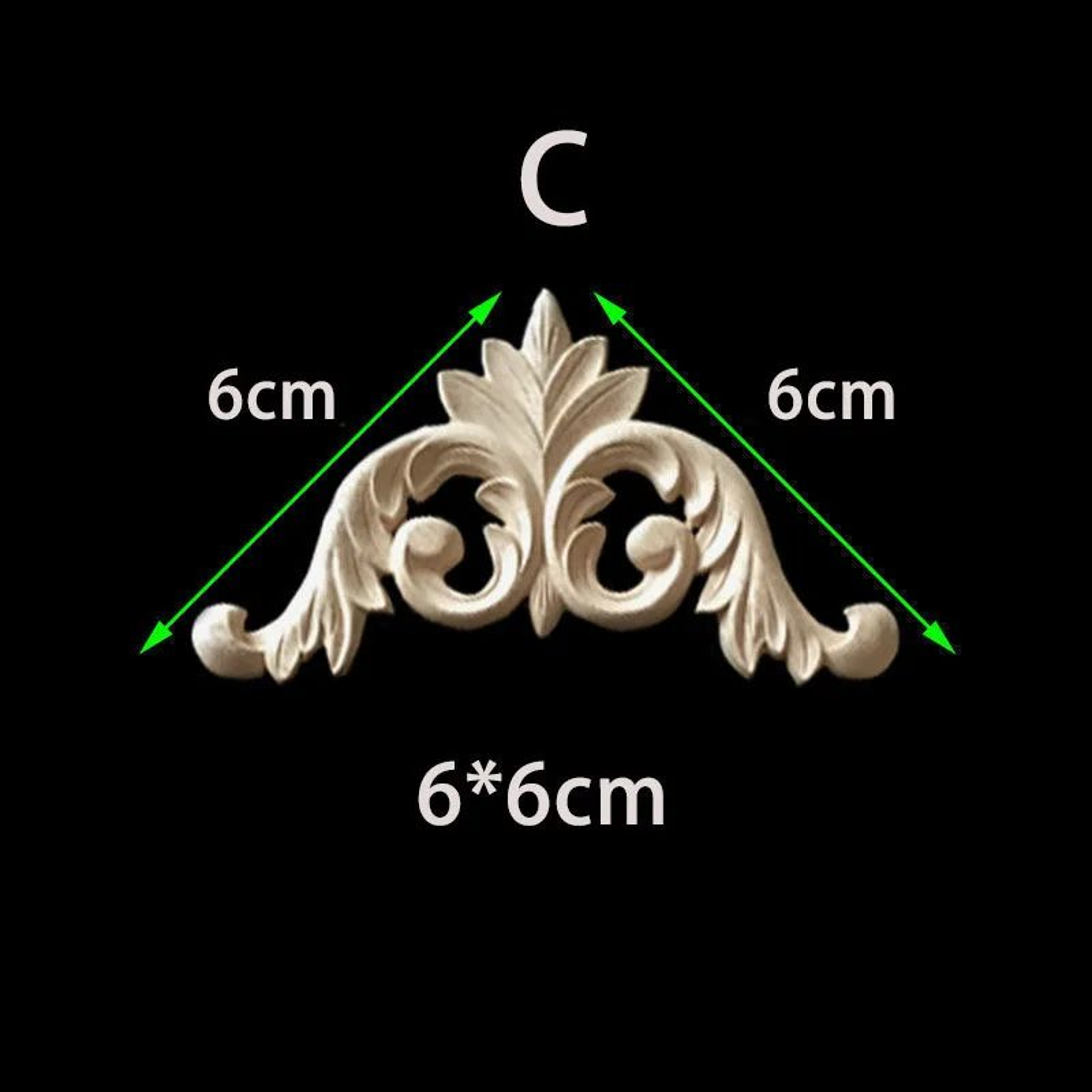 Unpainted Floral Wood Carved Corner Appliques  Decorative Onlay Trim For Furniture  Home Decor 20