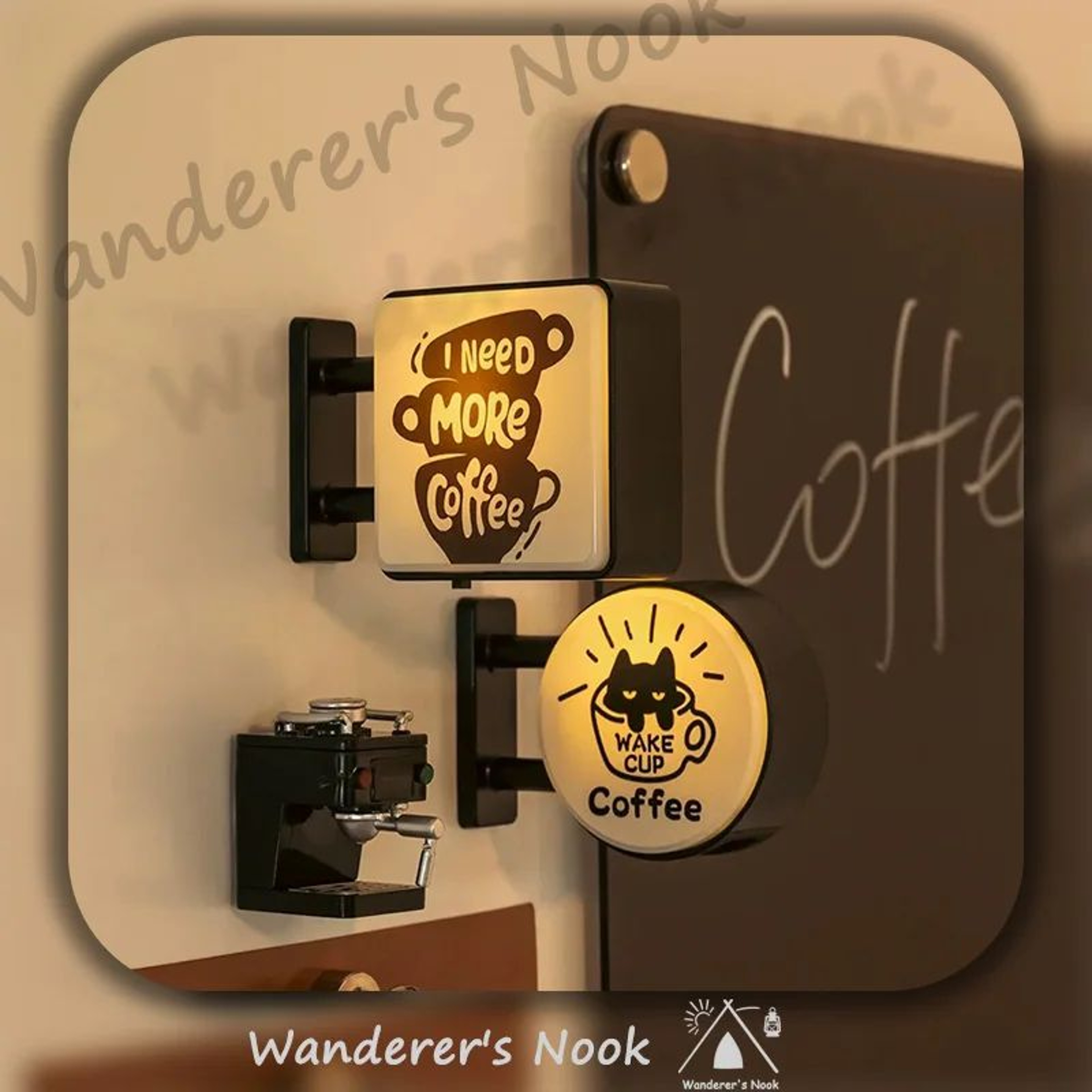LED Coffee Corner Light Sign Magnet  Mini Pegboard Fridge Decor For Cozy Cafe Vibes 0