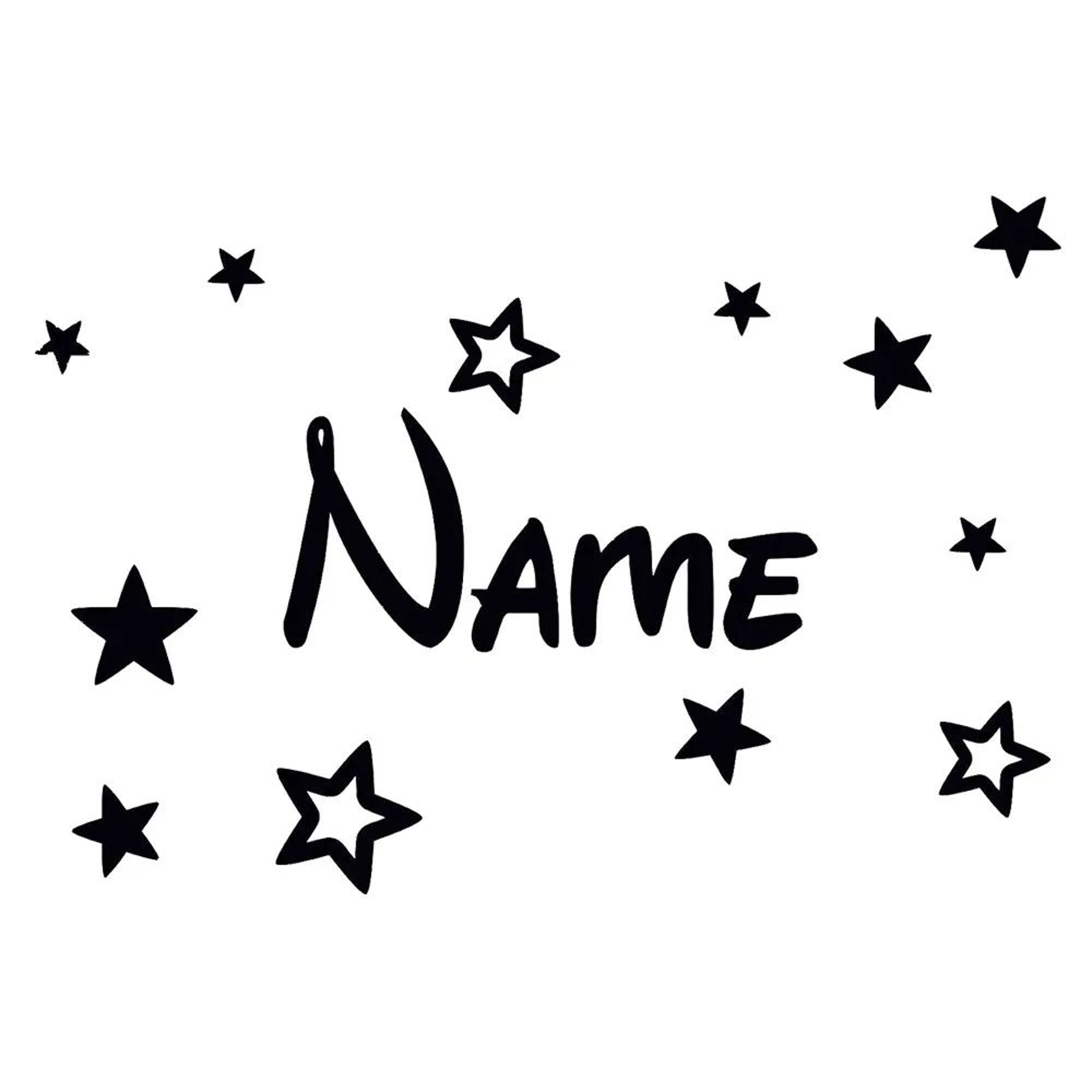 Personalized Kids Name Wall Sticker With Stars  Custom Vinyl Nursery Room Decor 3