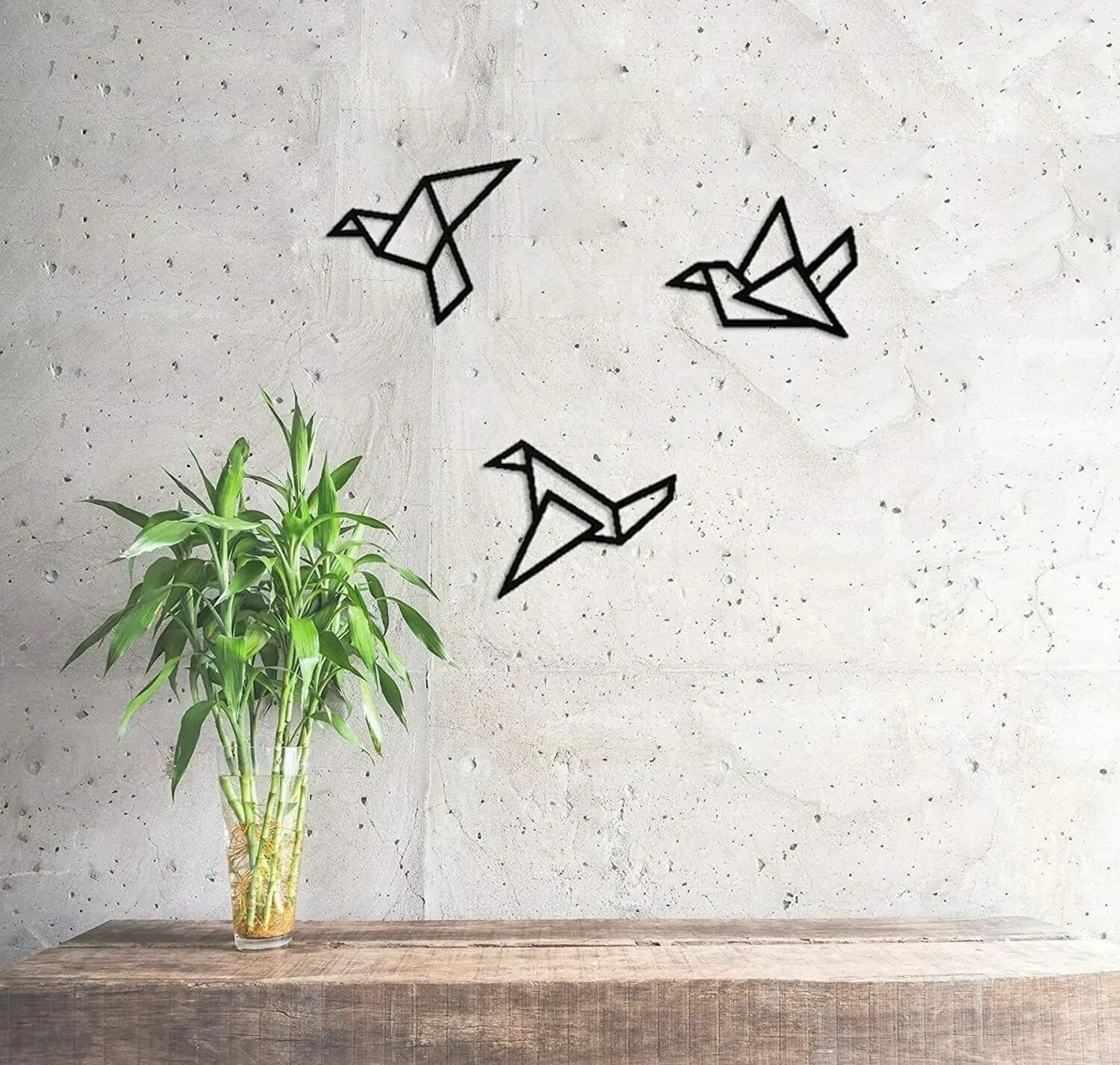 Modern Metal Bird Wall Art Set  3PCS Iron Silhouette Hanging Decor For Home  Office 2