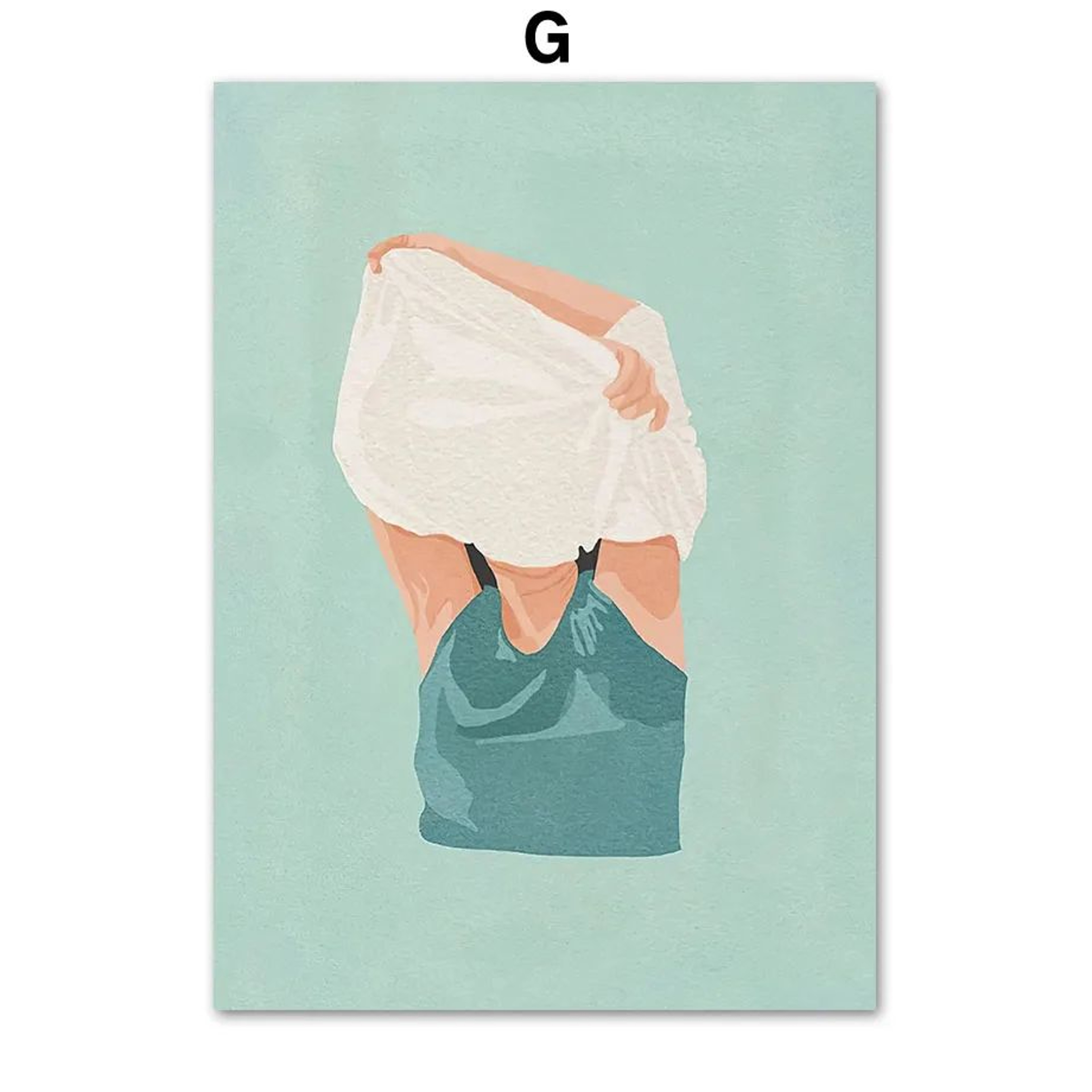 Laundry Girl Canvas Wall Art  Nordic Bathroom Poster Print Home Decor 11